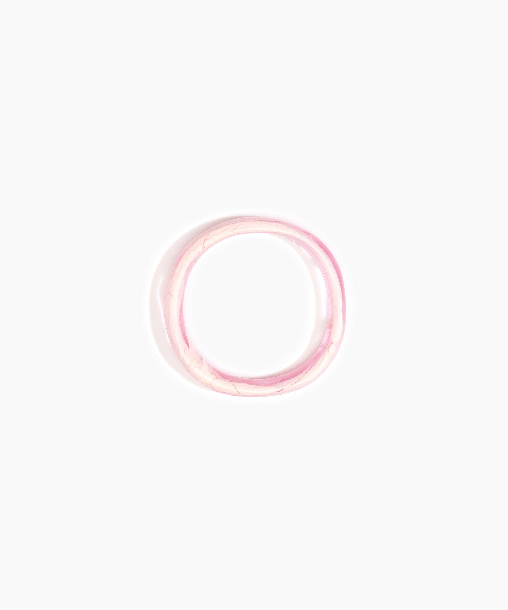 Dinosaur Designs Polished Classic Wishbone Bangle Bracelets in Shell Pink color resin with Wide Fit