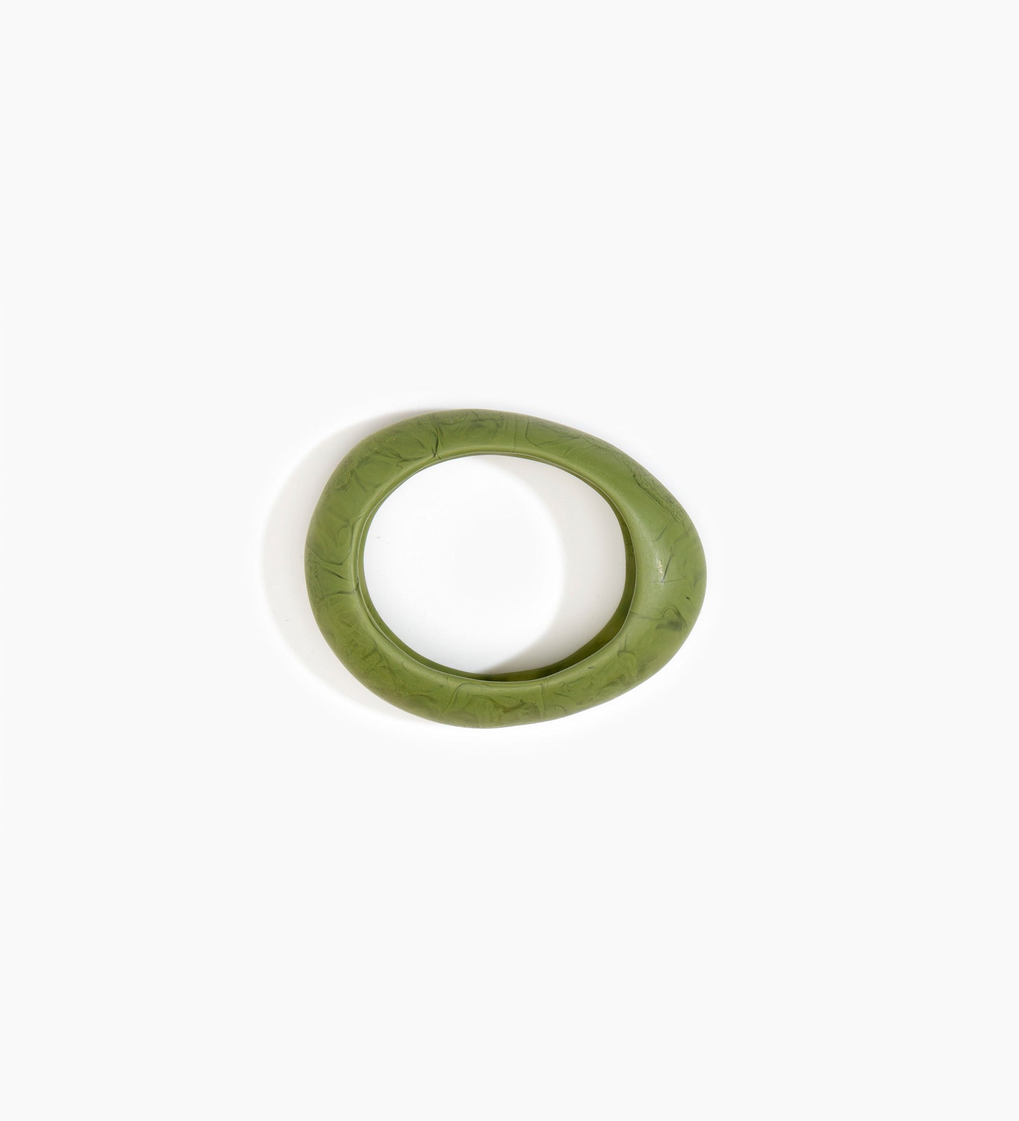 Dinosaur Designs Small Rock Bangle Bracelets in Olive Colour resin with Wide Fit