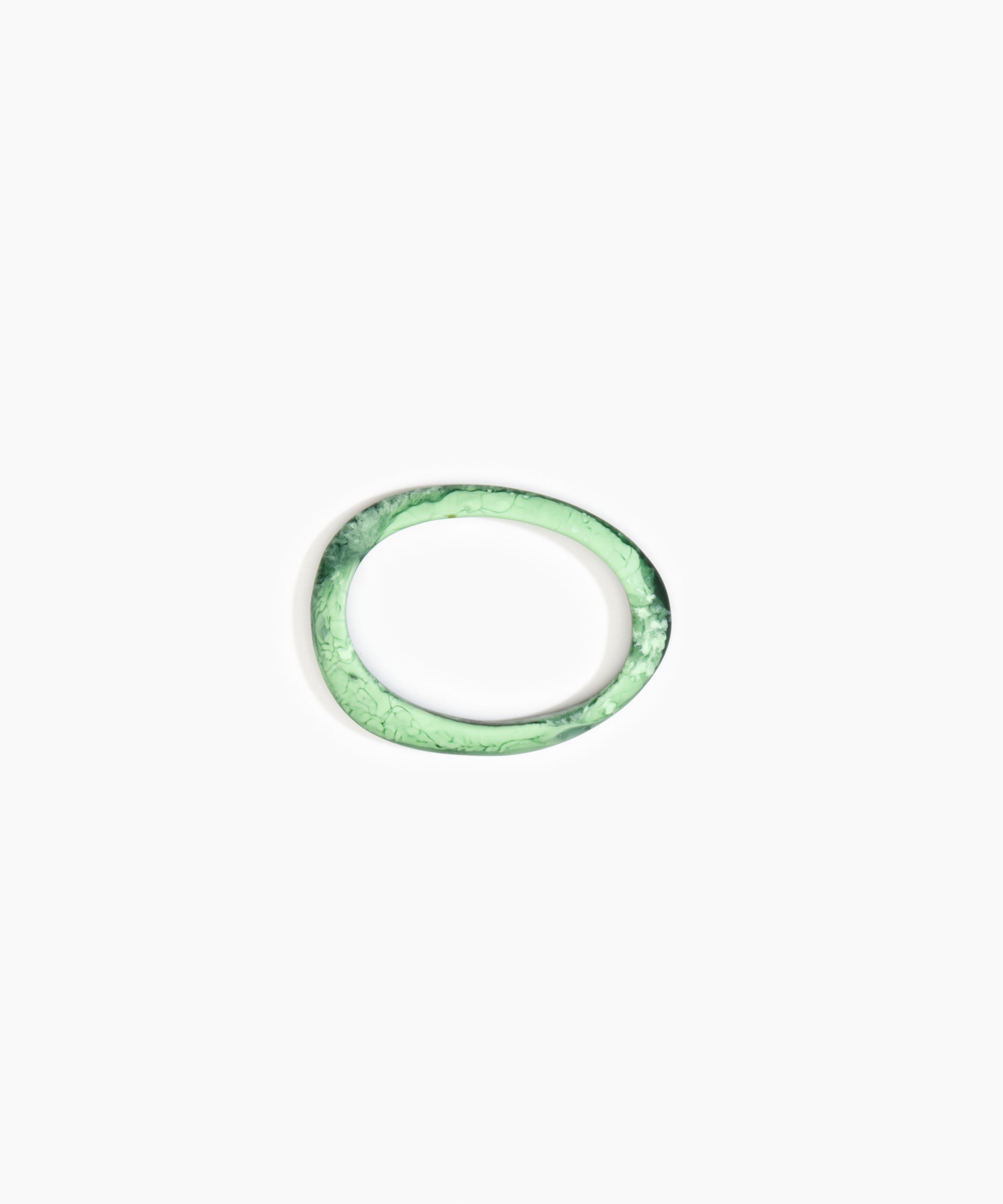 Dinosaur Designs Rock Wishbone Bangle Bracelets in Moss color resin with Wide Fit