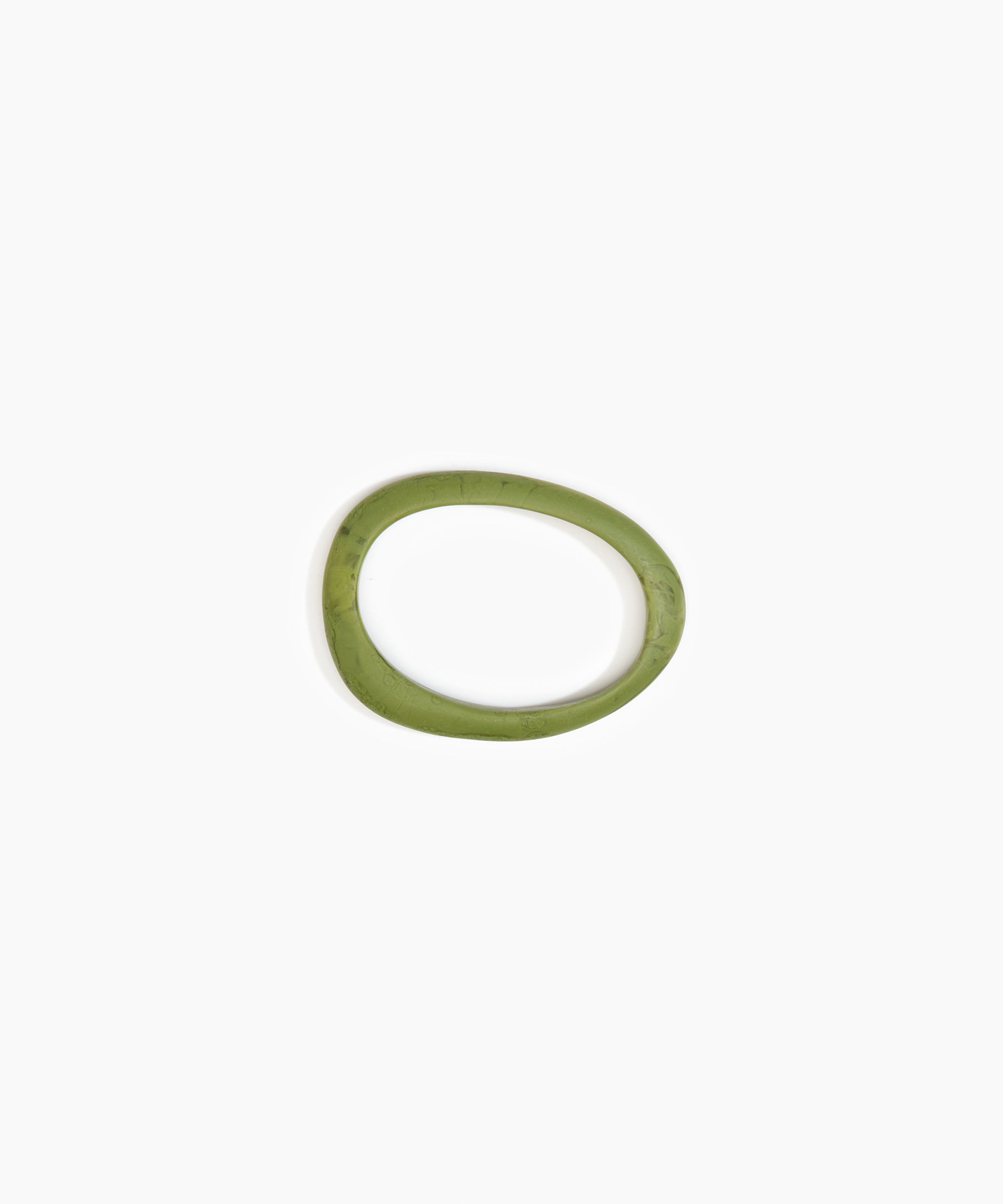 Dinosaur Designs Rock Wishbone Bangle Bracelets in Olive color resin with Wide Fit