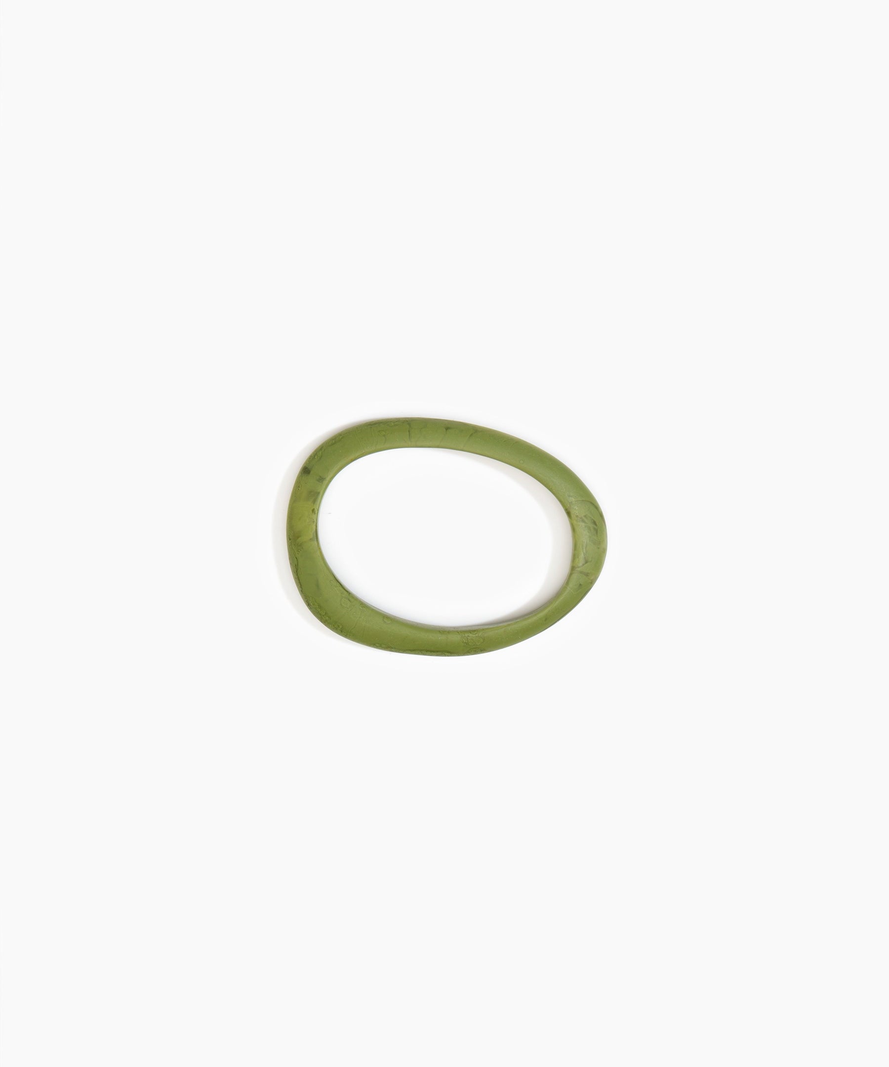 Dinosaur Designs Rock Wishbone Bangle Bracelets in Olive color resin with Narrow Fit