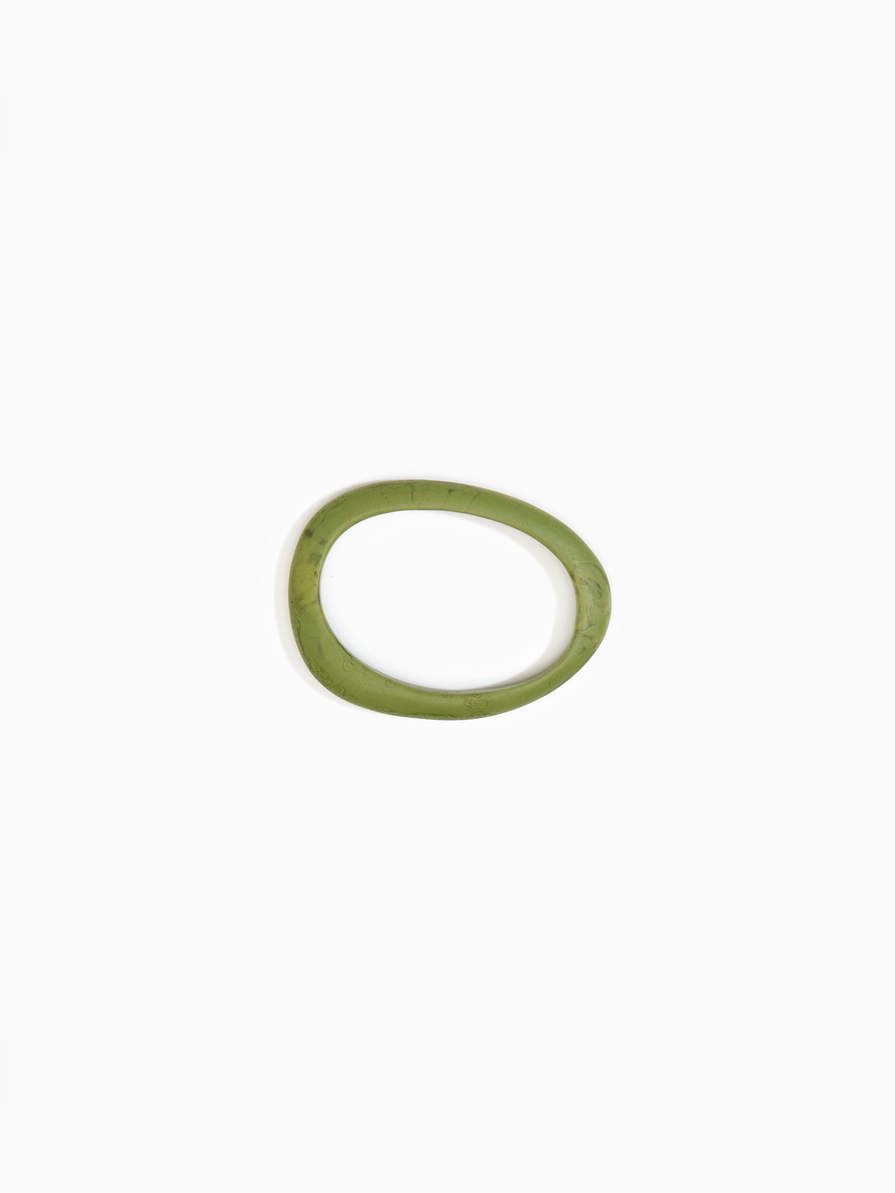 Dinosaur Designs Rock Wishbone Bangle Bracelets in Olive color resin with Narrow Fit