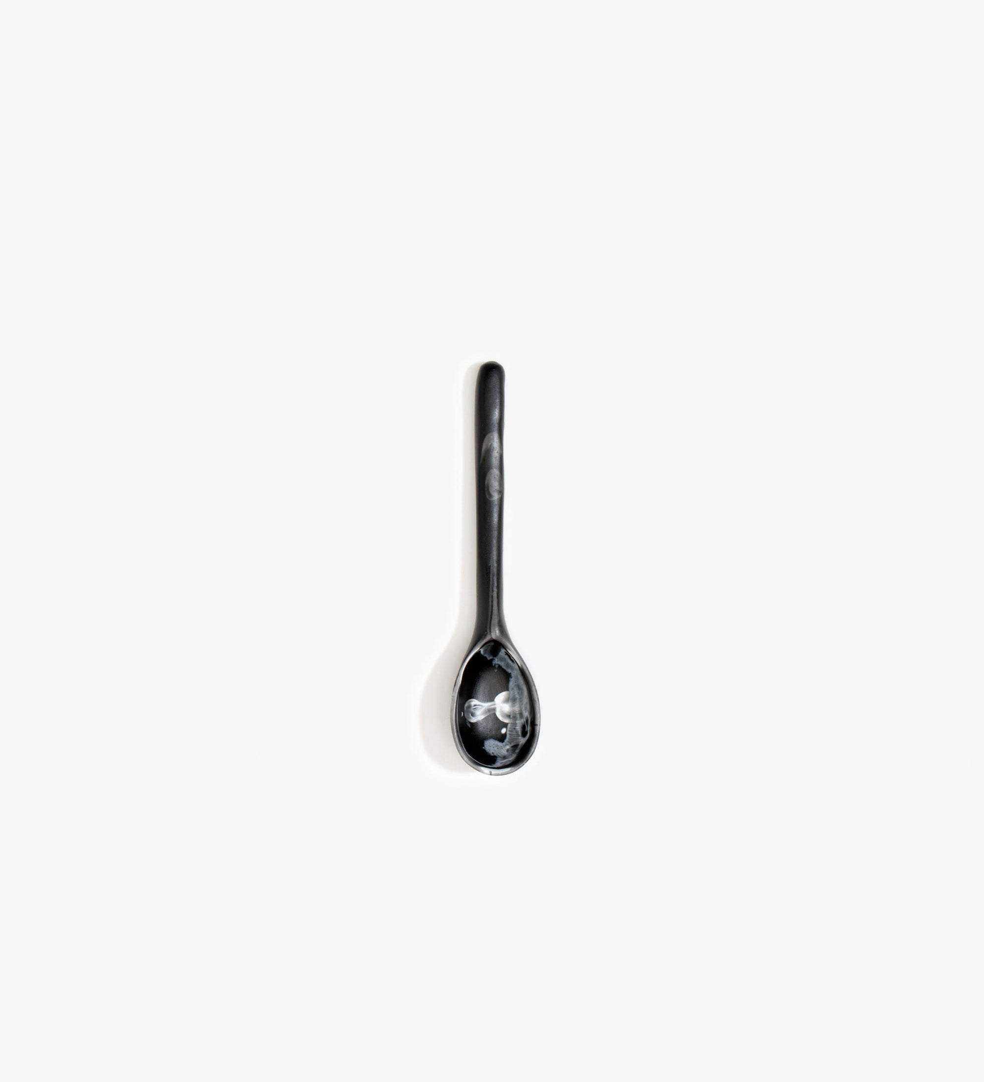 Dinosaur Designs Stone Spoon Tableware in Black Marble color resin