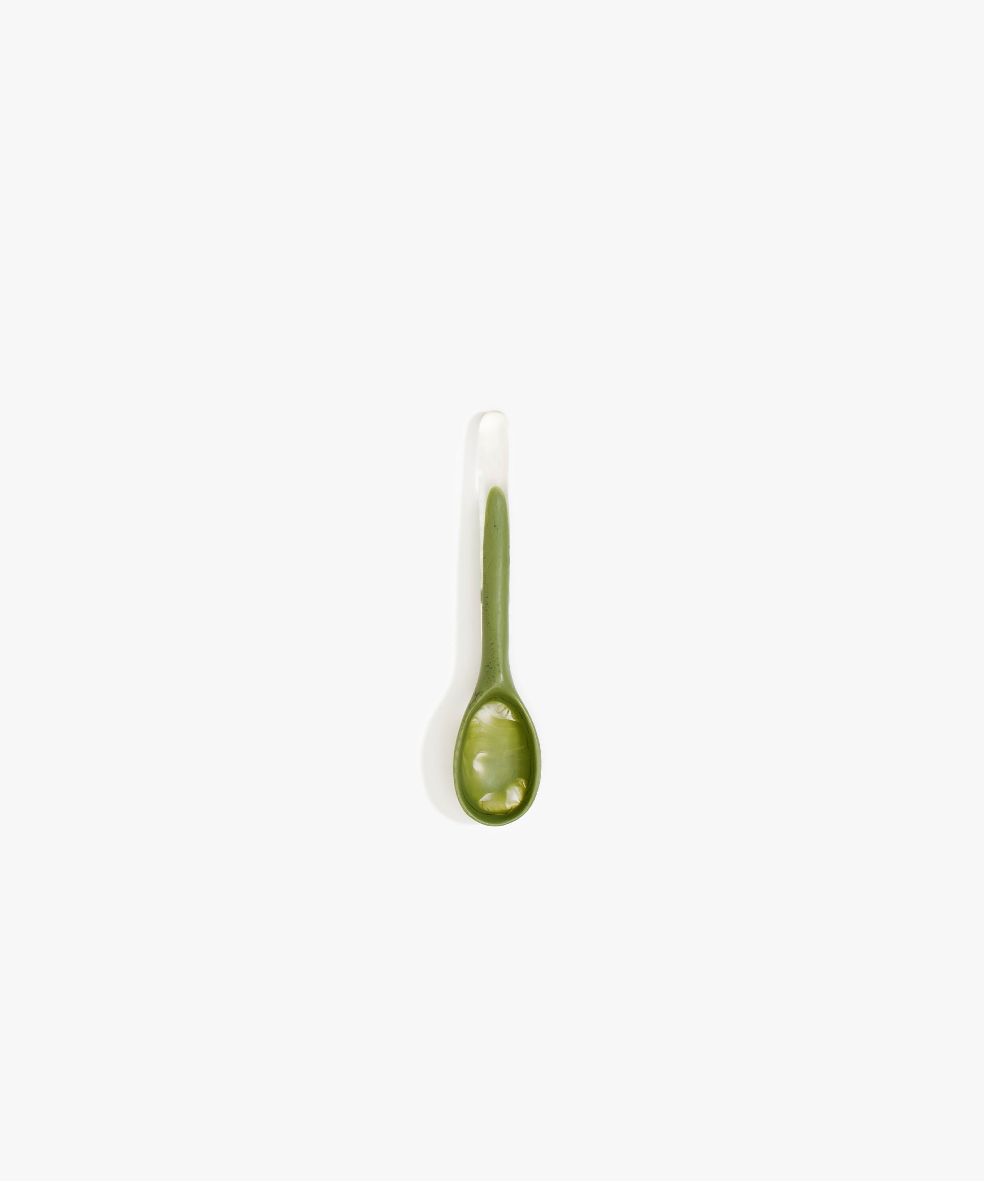 Dinosaur Designs Stone Spoon Tableware in Olive color resin