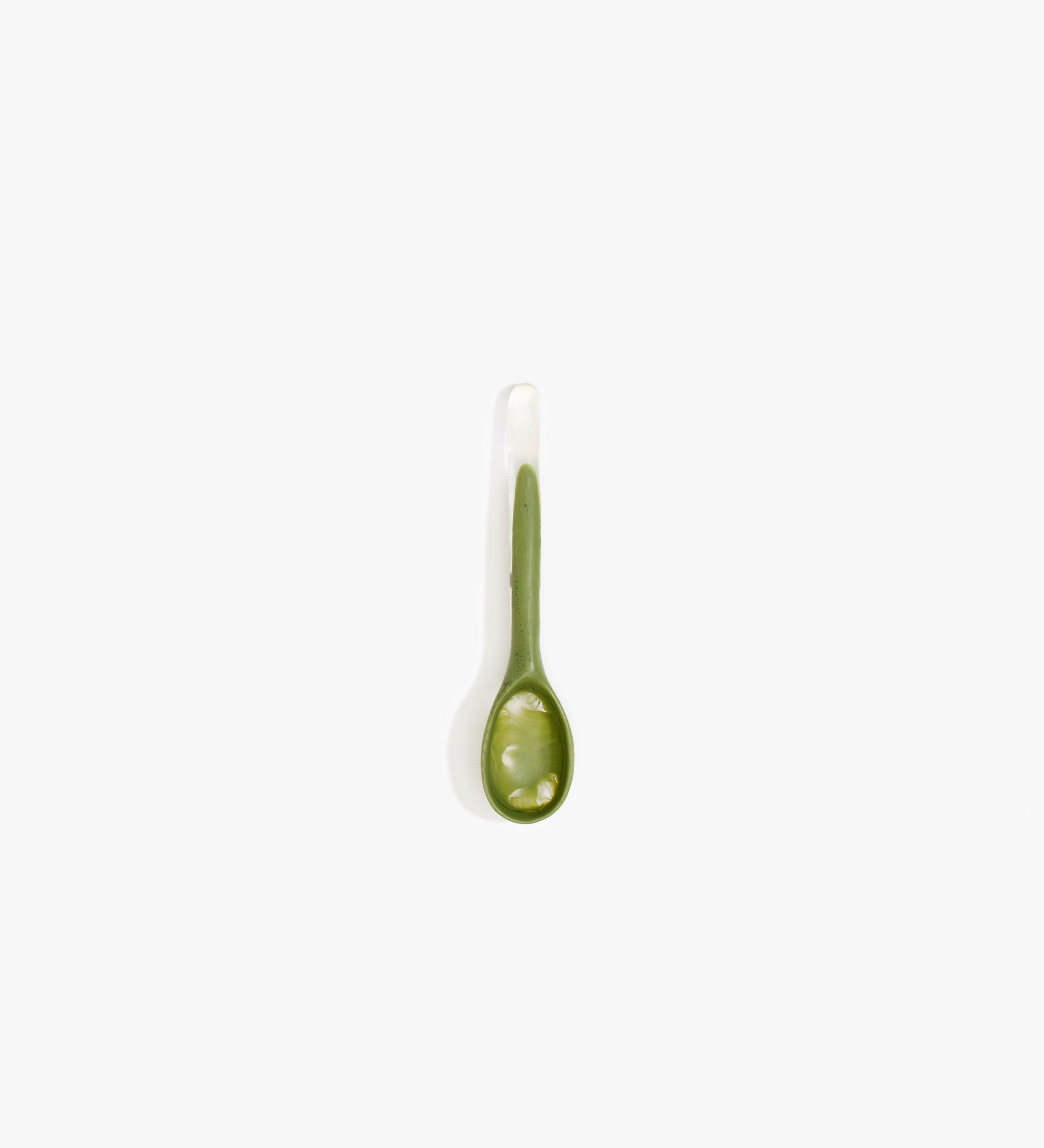 Dinosaur Designs Stone Spoon Tableware in Olive color resin