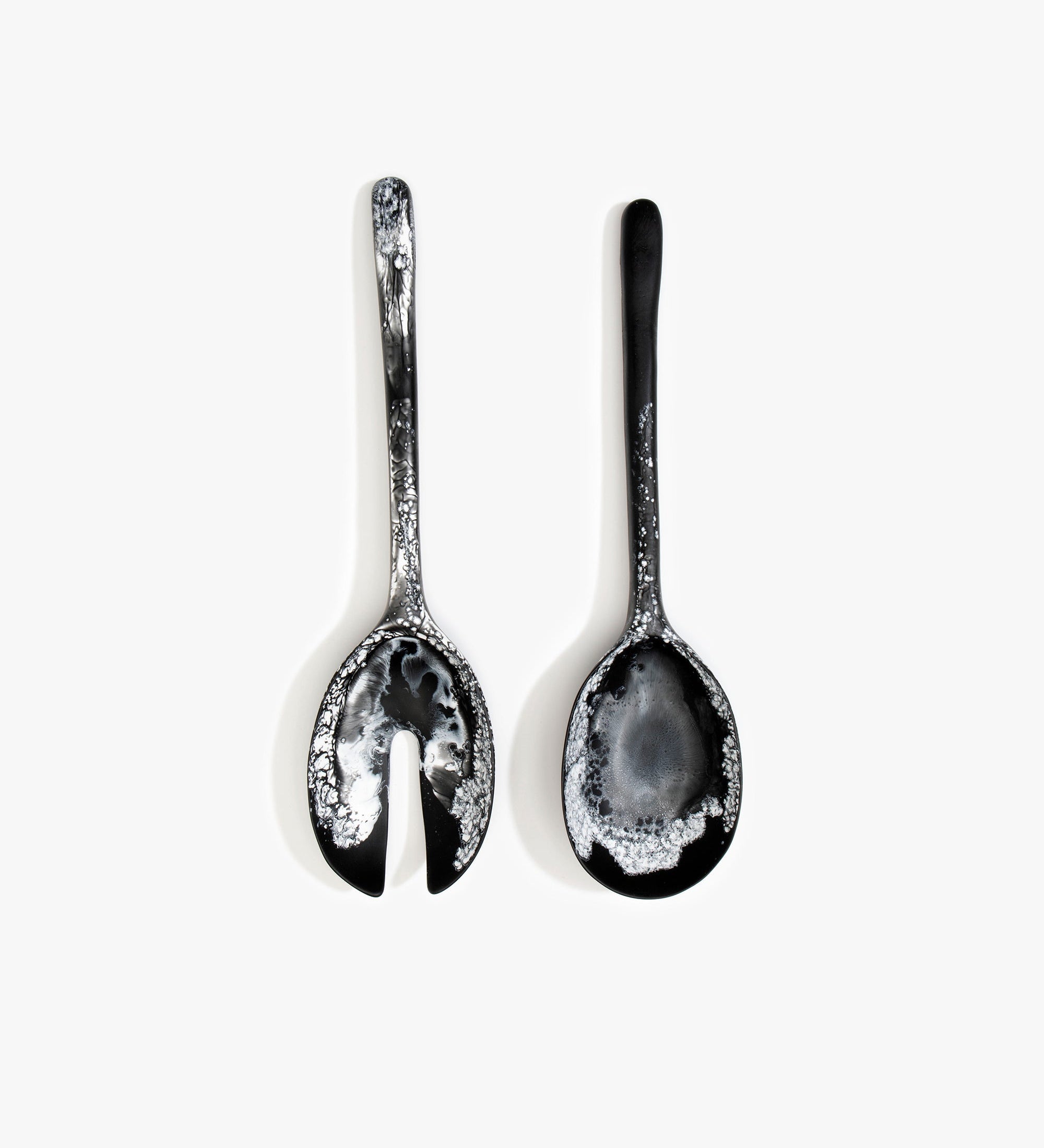 Dinosaur Designs Long Stone Servers Tableware in Black Marble color resin