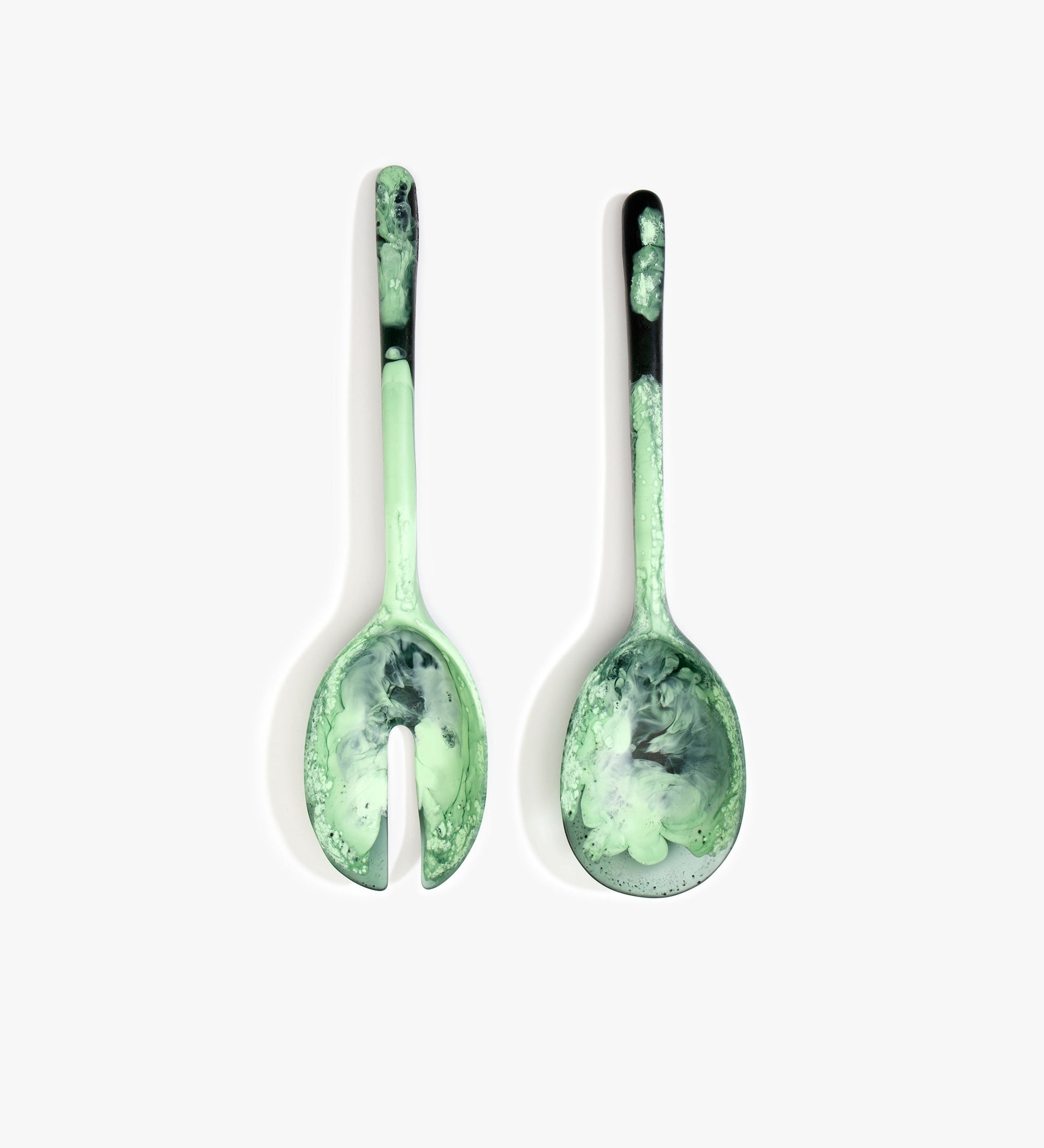 Dinosaur Designs Long Stone Servers Tableware in Moss color resin