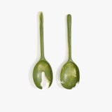 Dinosaur Designs Long Stone Servers Tableware in Olive color resin