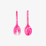 Dinosaur Designs Short Stone Servers Tableware in Flamingo Colour resin 