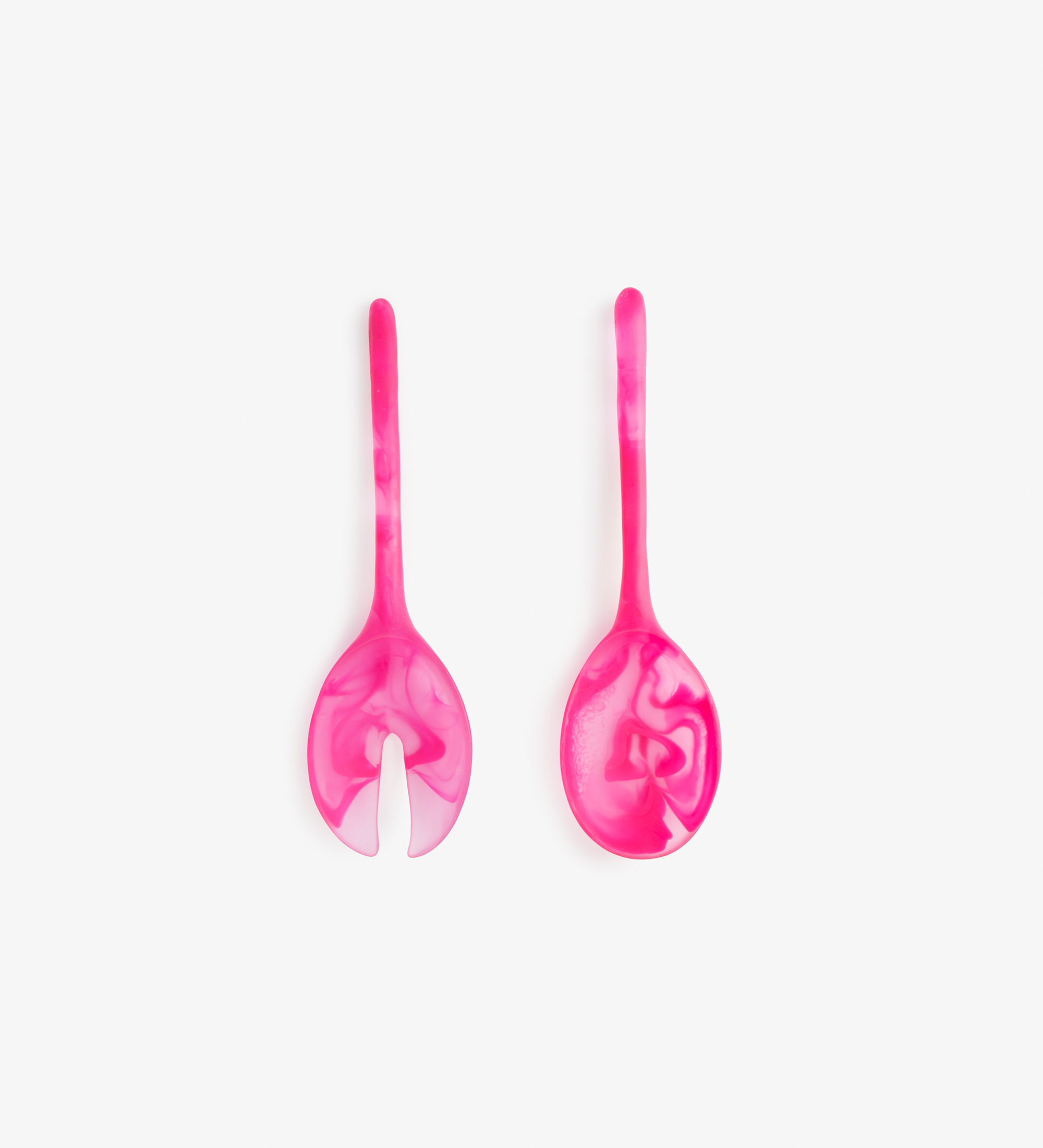 Dinosaur Designs Short Stone Servers Tableware in Flamingo Colour resin 