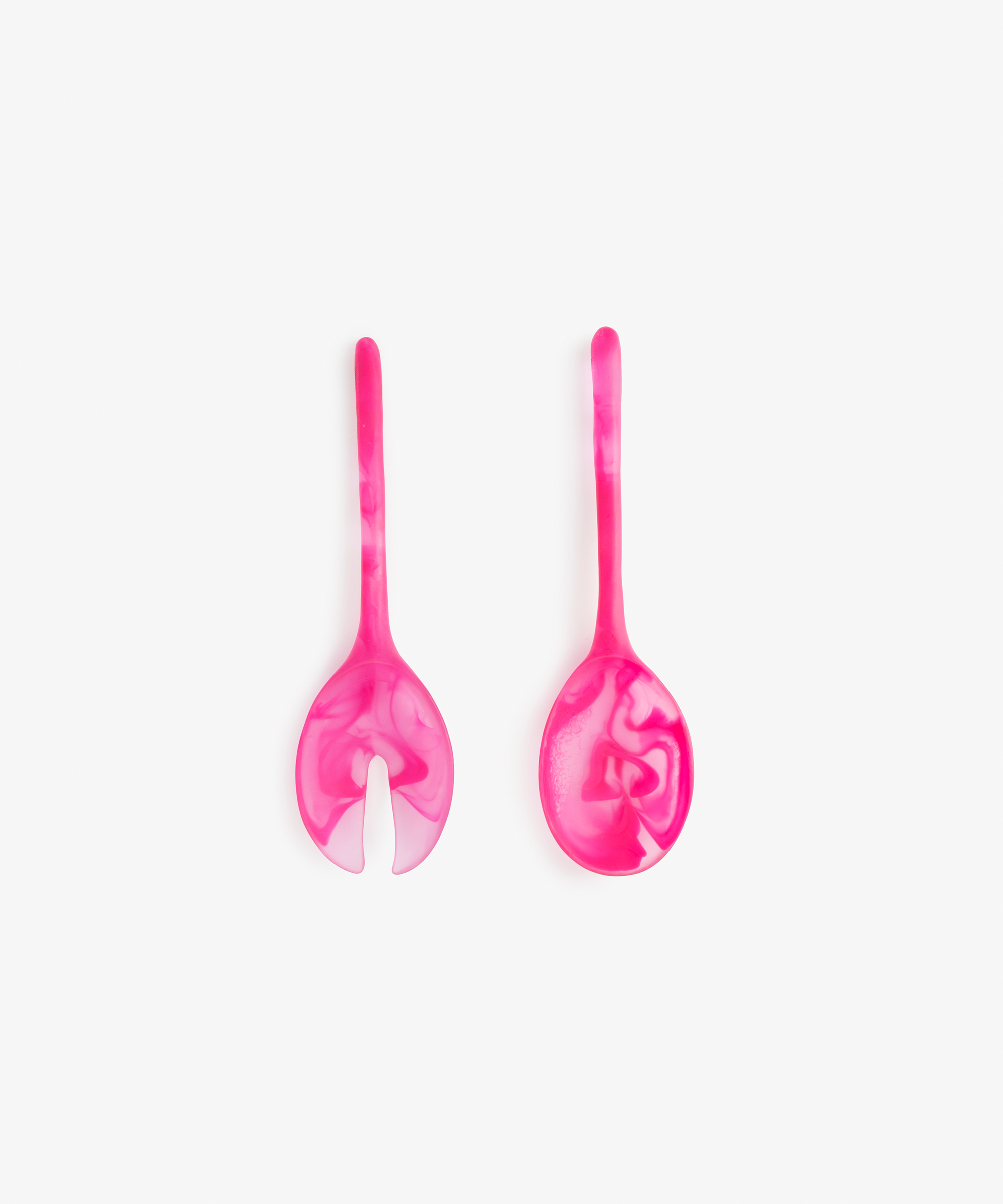 Dinosaur Designs Short Stone Servers Tableware in Flamingo Colour resin 