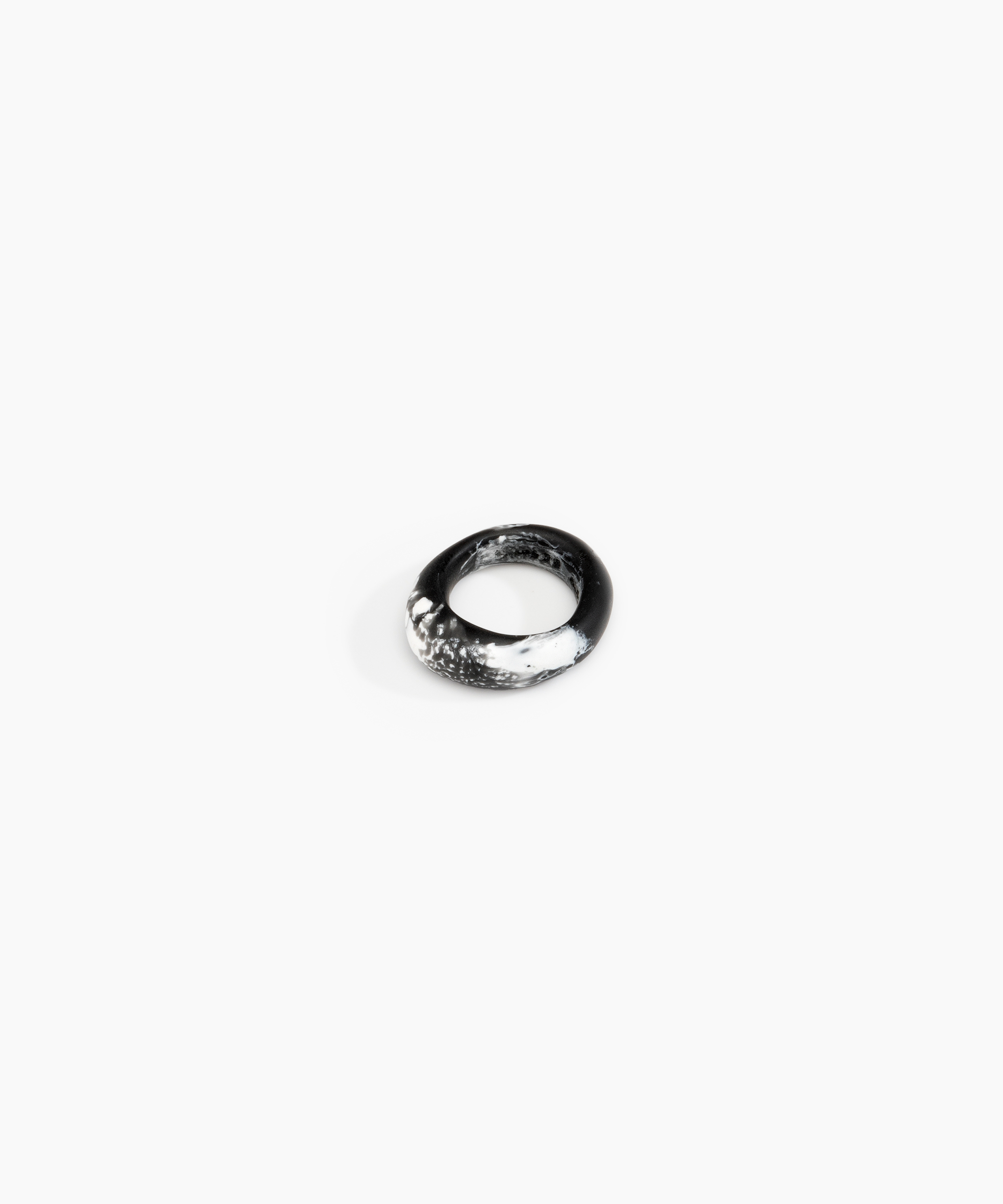 Dinosaur Designs Slate Ring Rings in Black Marble color resin with Regular Fit