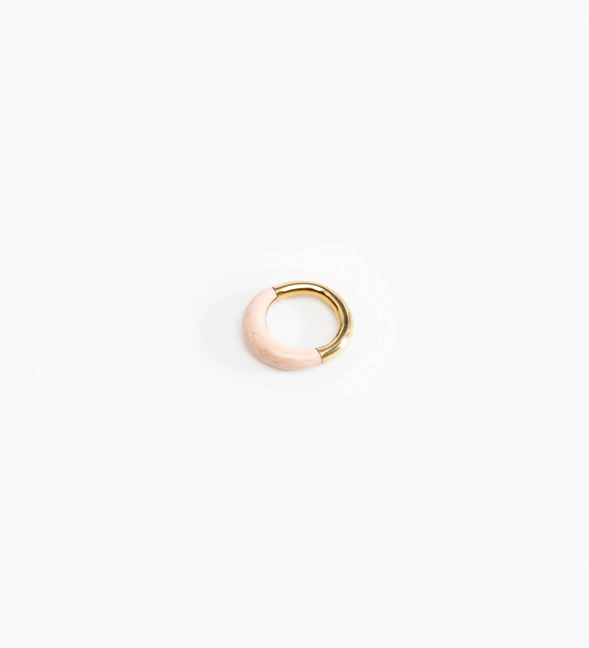 Dinosaur Designs Small Horn Ring Rings in Rose Swirl Colour resin with Nano-Coated Brass Material