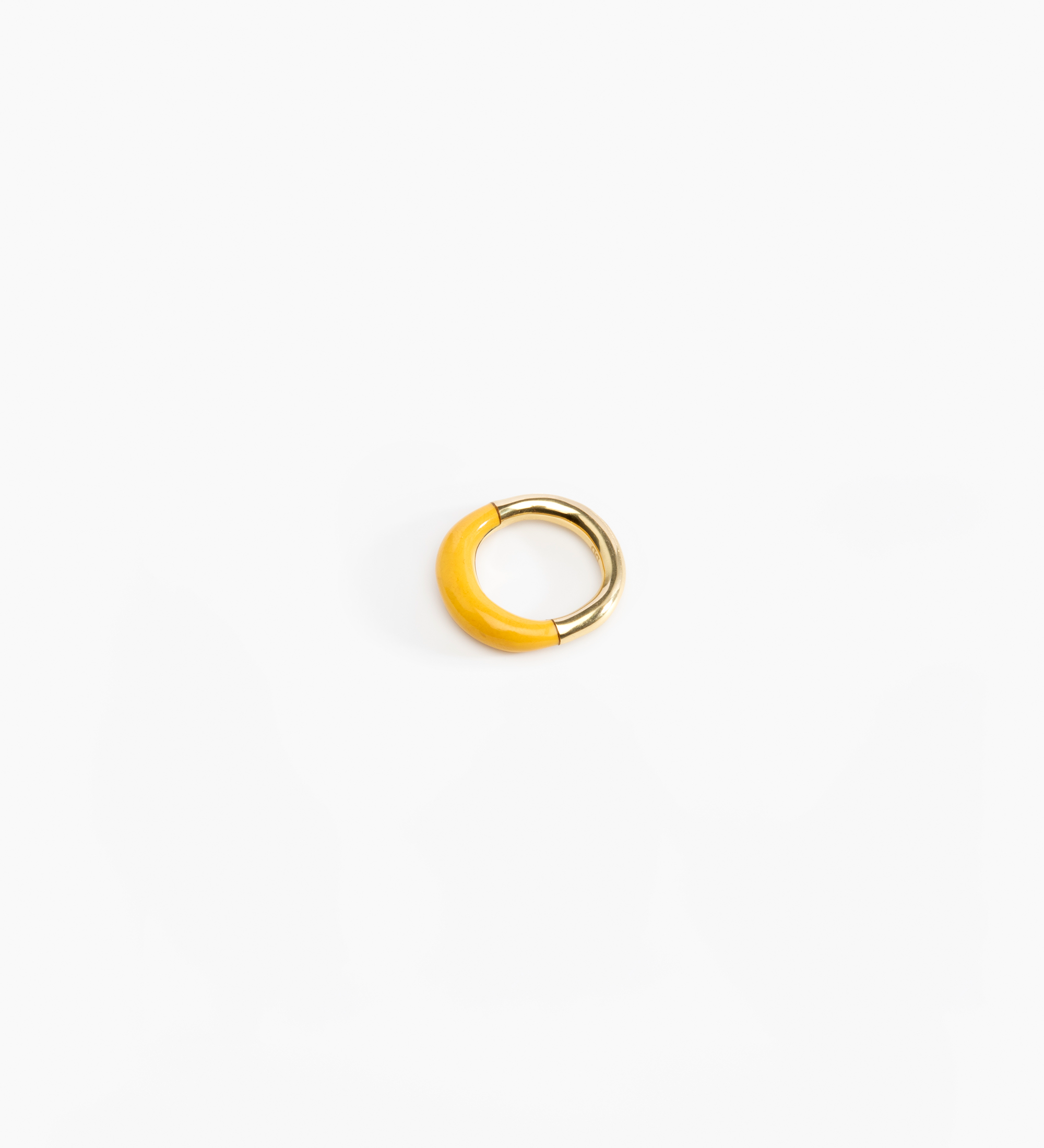 Dinosaur Designs Small Horn Ring Rings in Honeycomb color resin with Nano-Coated Brass Material