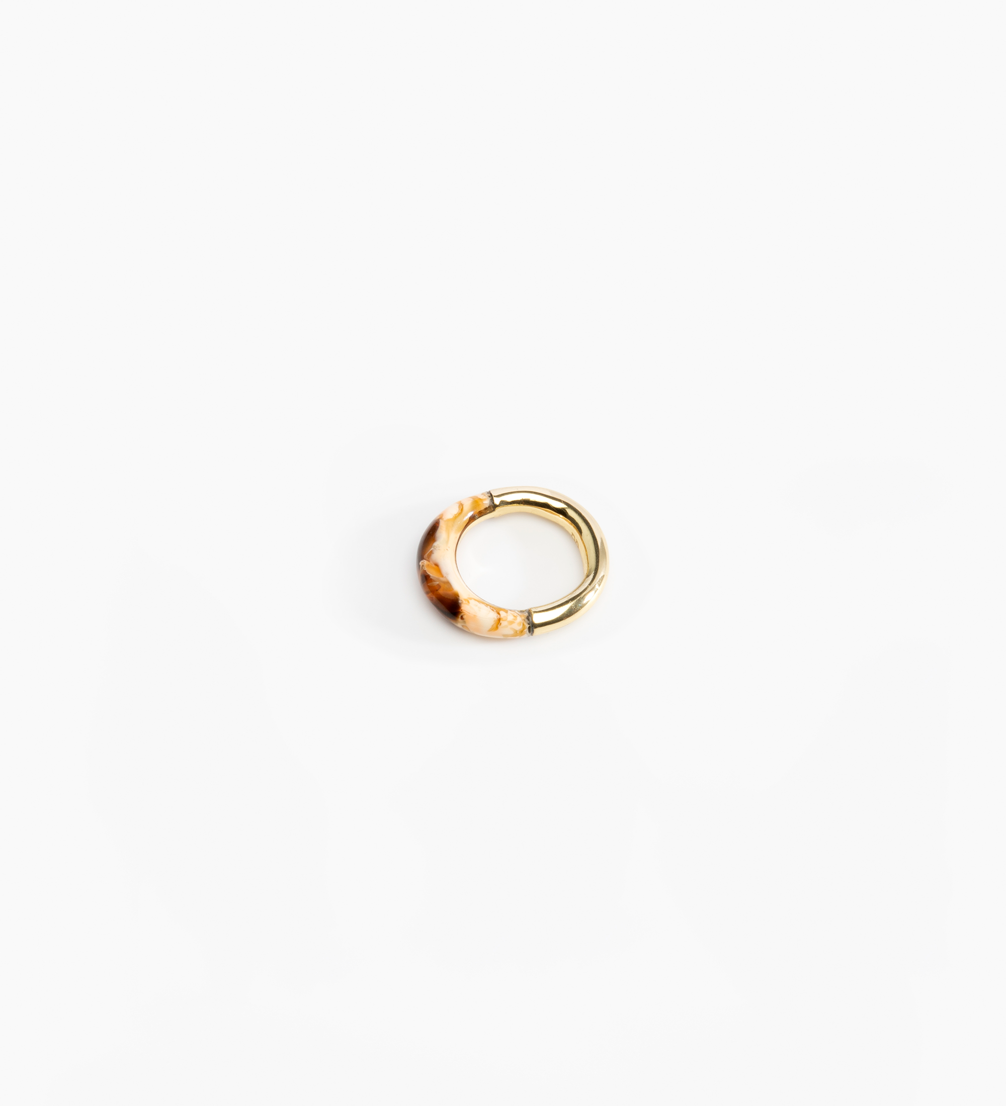 Dinosaur Designs Small Horn Ring Rings in Light Horn Colour resin with Nano-Coated Brass Material