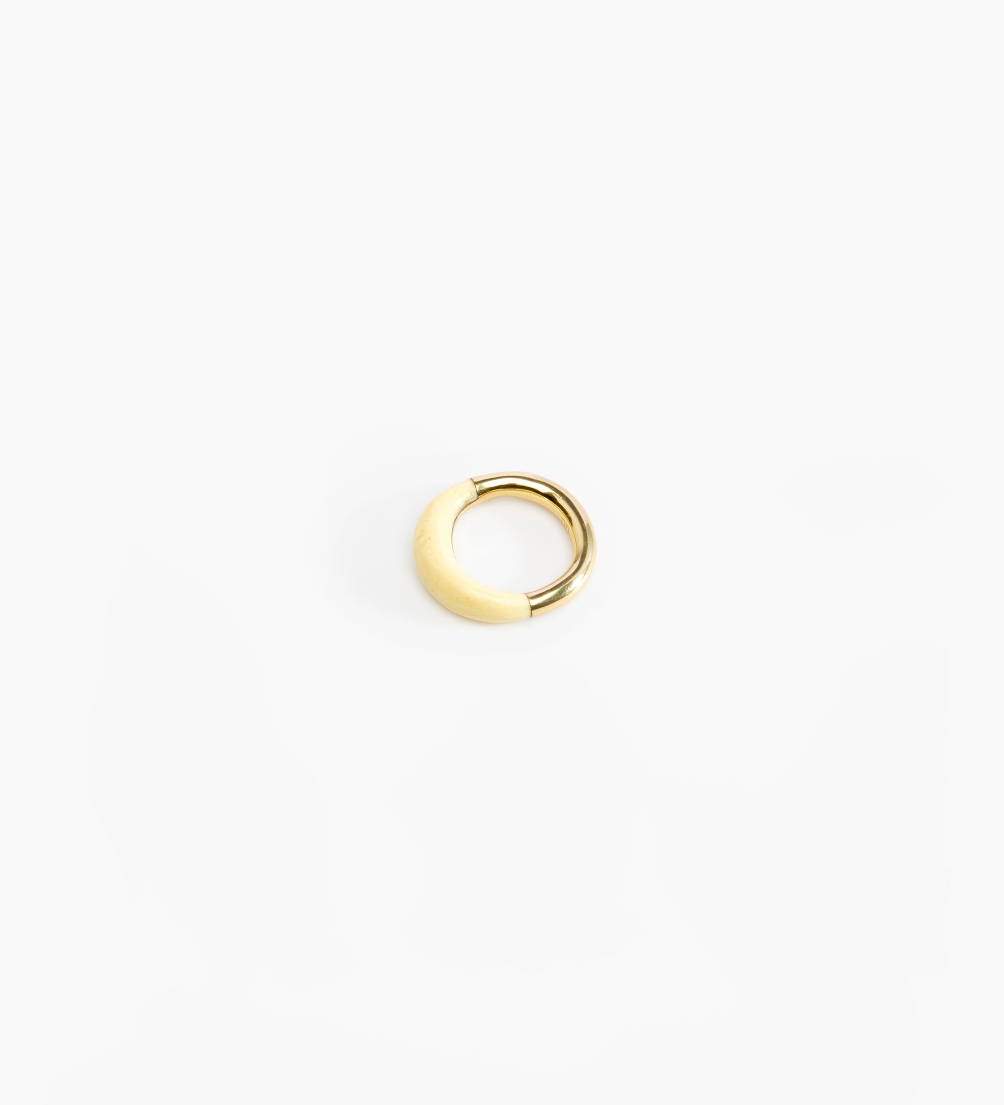 Dinosaur Designs Small Horn Ring Rings in Lemon color resin with Nano-Coated Brass Material