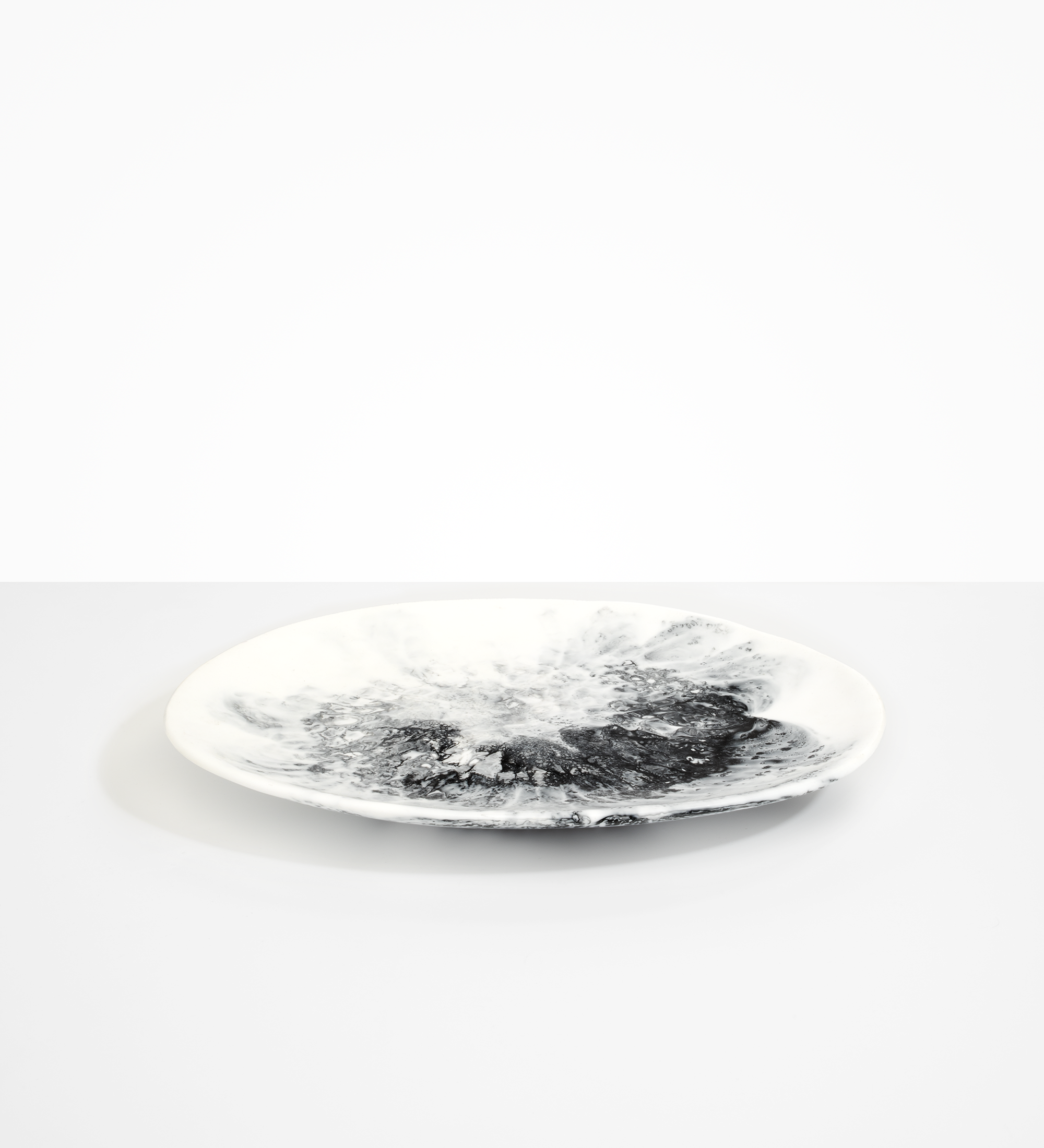 Dinosaur Designs Long Temple Platter Serving Platters in White Marble color resin