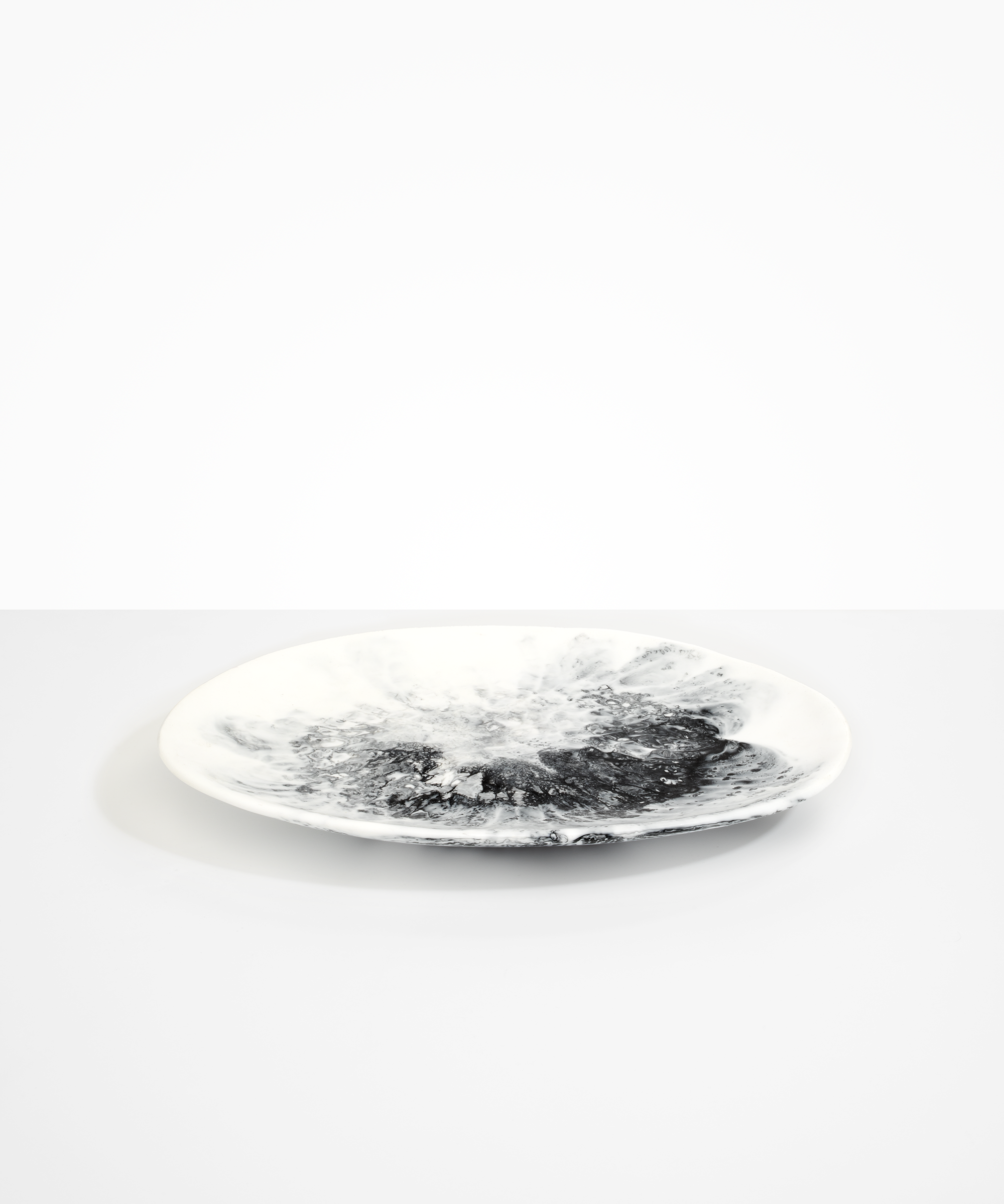 Dinosaur Designs Long Temple Platter Serving Platters in White Marble color resin