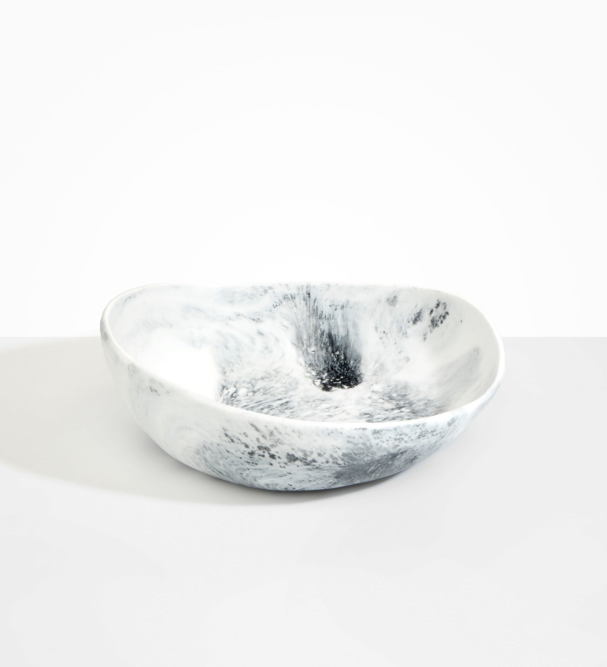 Dinosaur Designs Large Flow Bowl Bowls in White Marble color resin