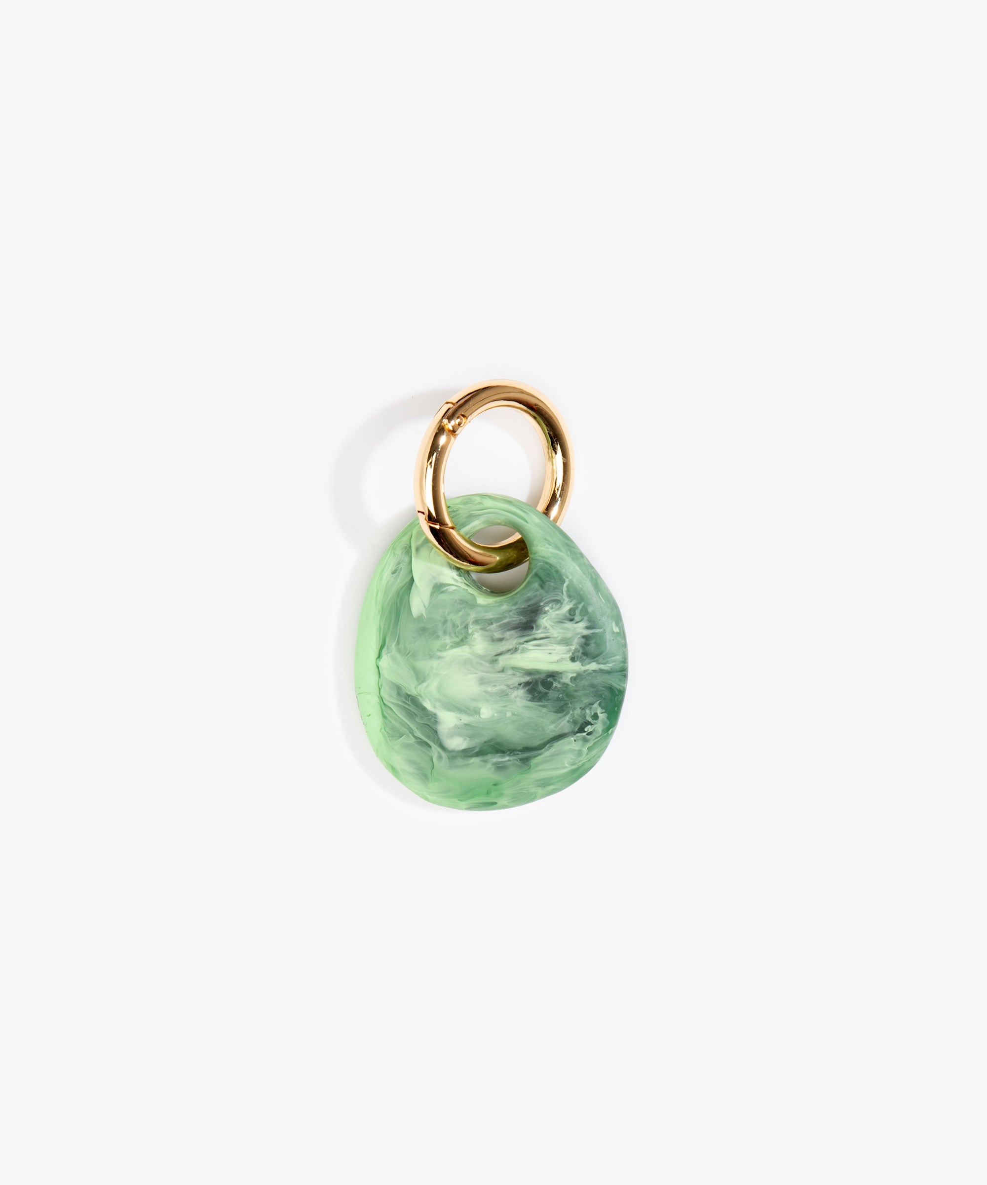 Dinosaur Designs Earth Keyring Keychains in Moss color resin with Brass Metal