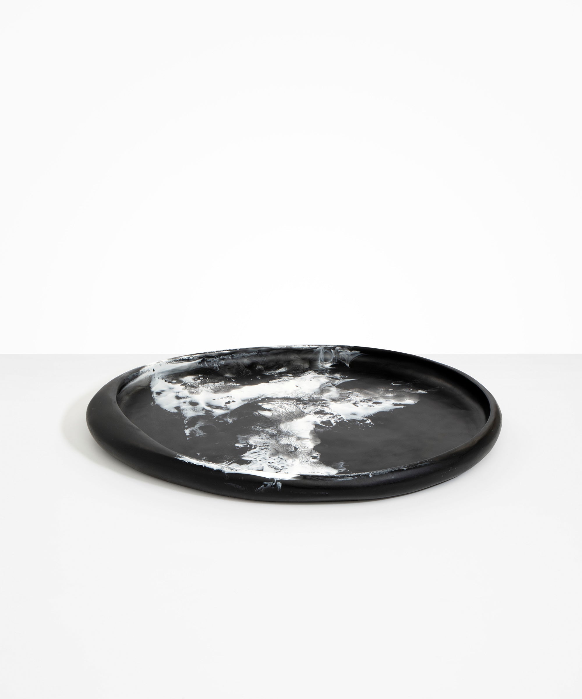 Dinosaur Designs Rock Tray Serving Trays in Black Marble Colour resin