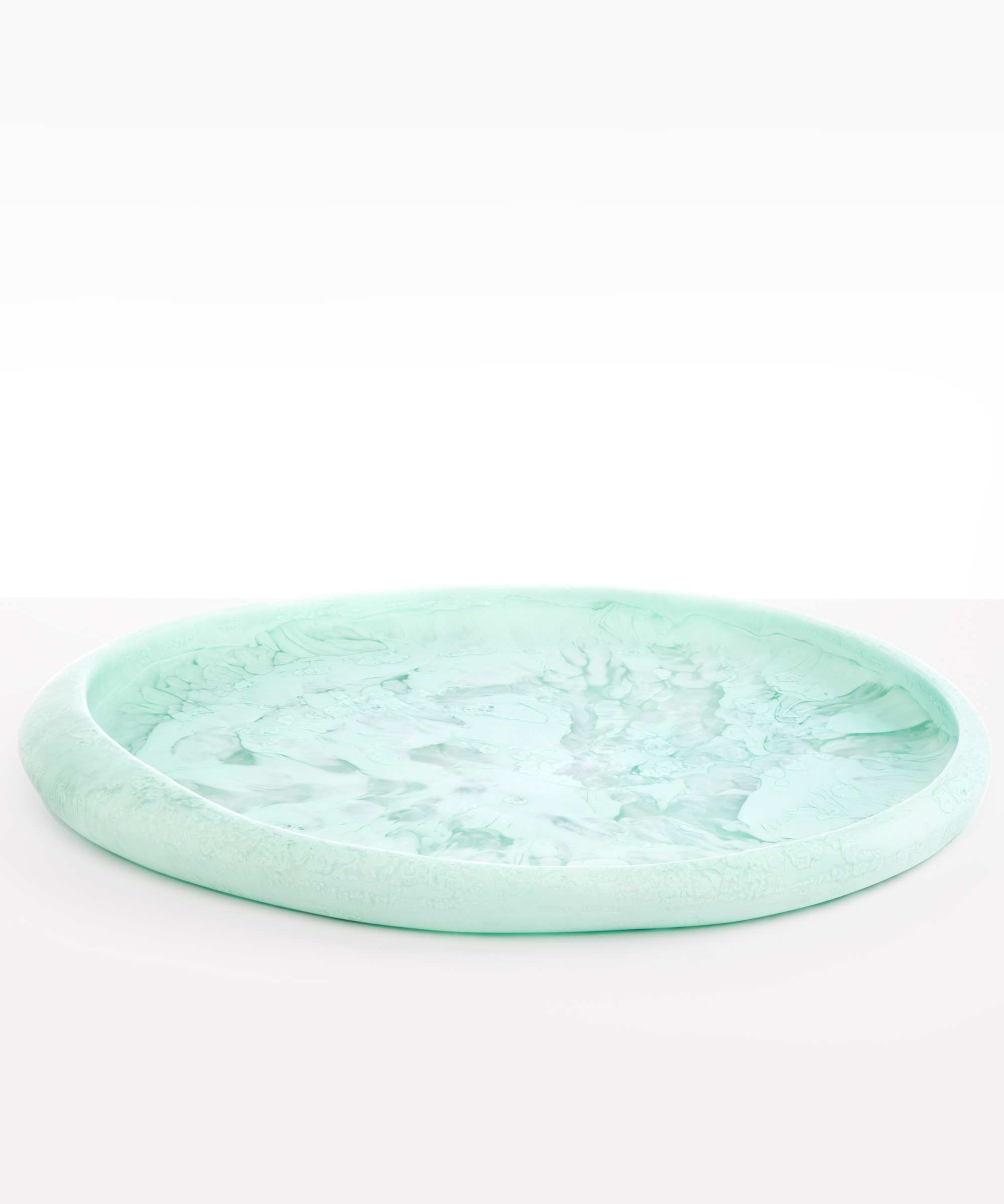 Dinosaur Designs Rock Tray Serving Trays in Mint color resin