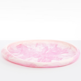 Dinosaur Designs Rock Tray Serving Trays in Shell Pink color resin