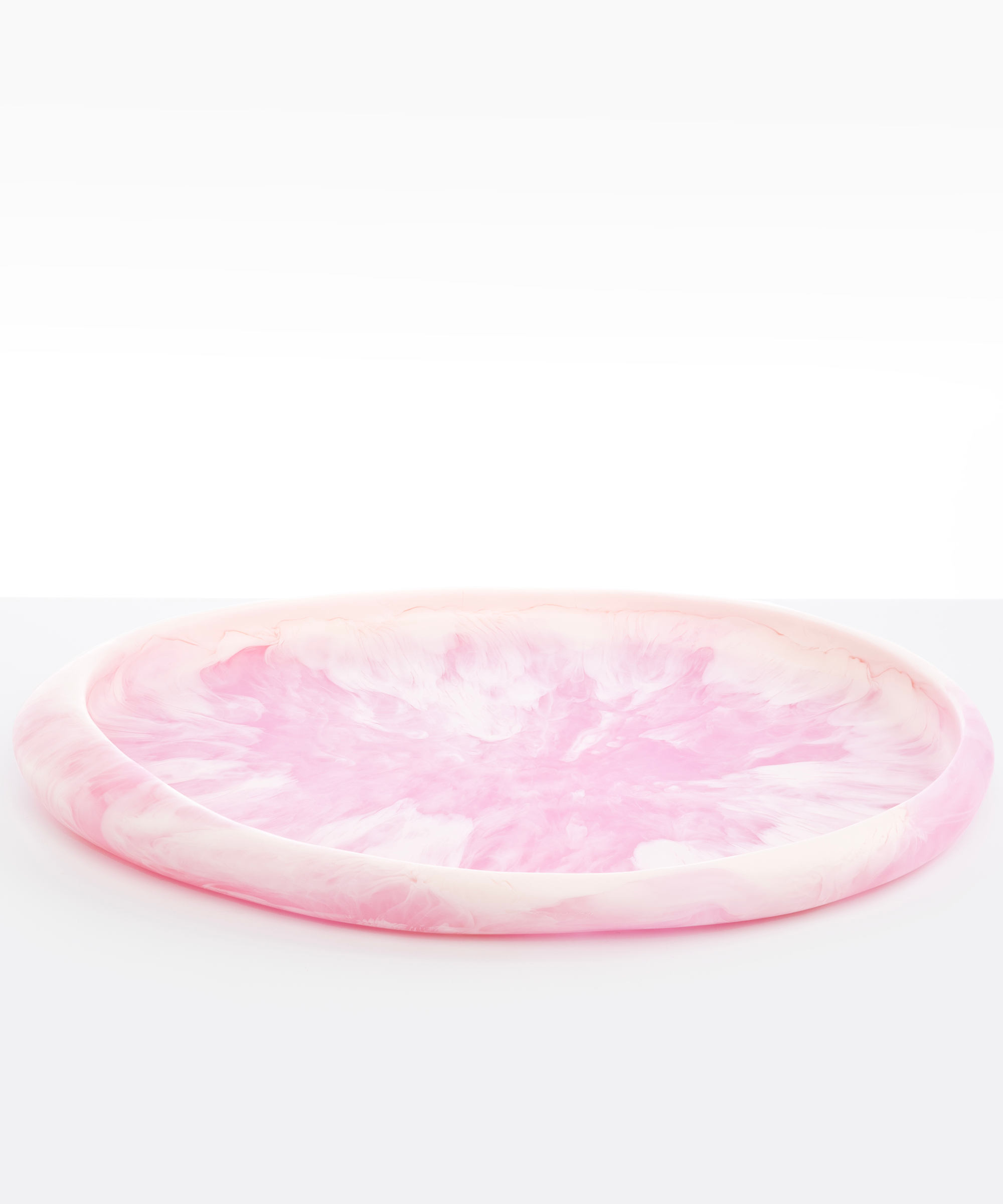 Dinosaur Designs Rock Tray Serving Trays in Shell Pink color resin