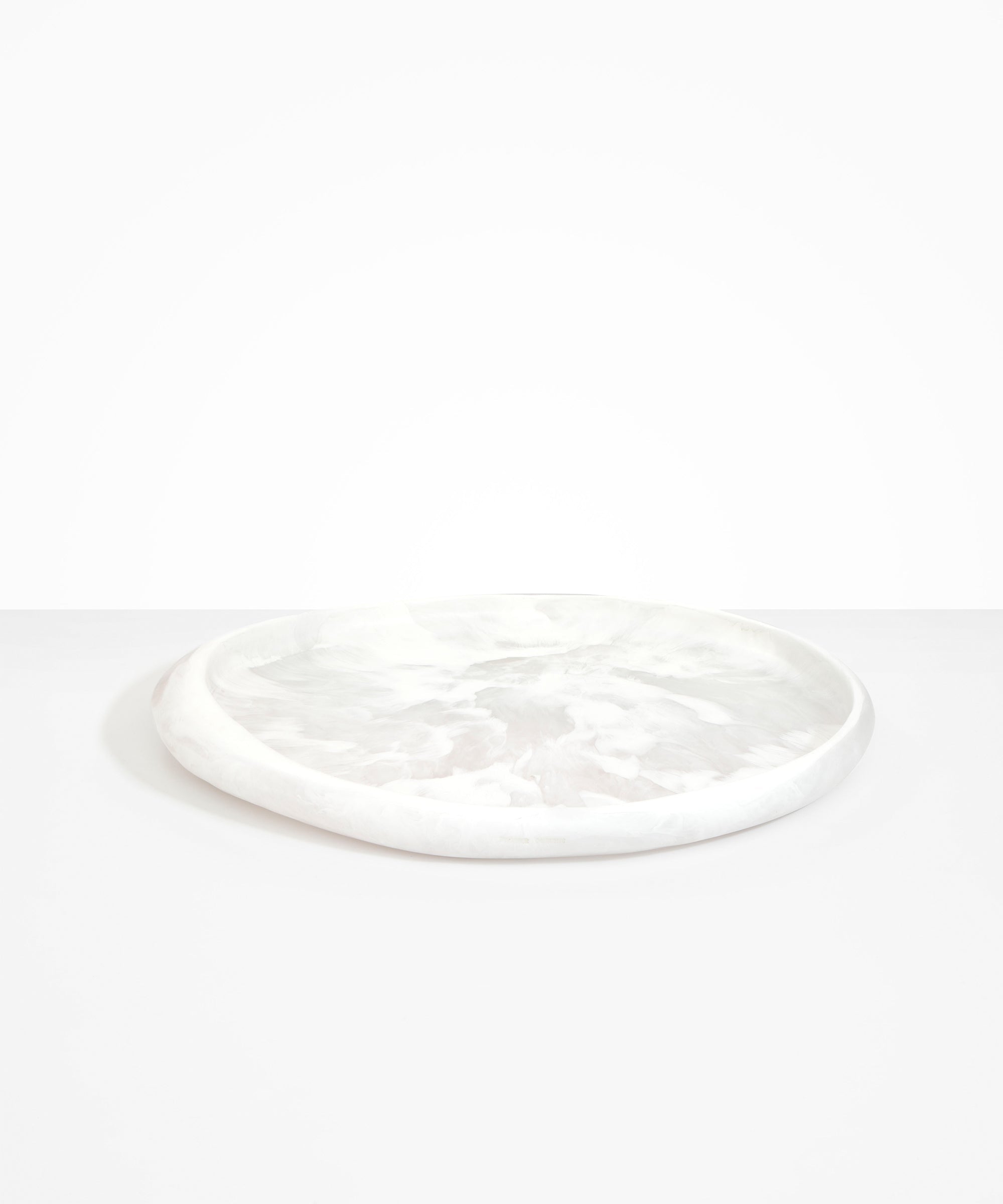 Dinosaur Designs Rock Tray Serving Trays in Snow Swirl Colour resin