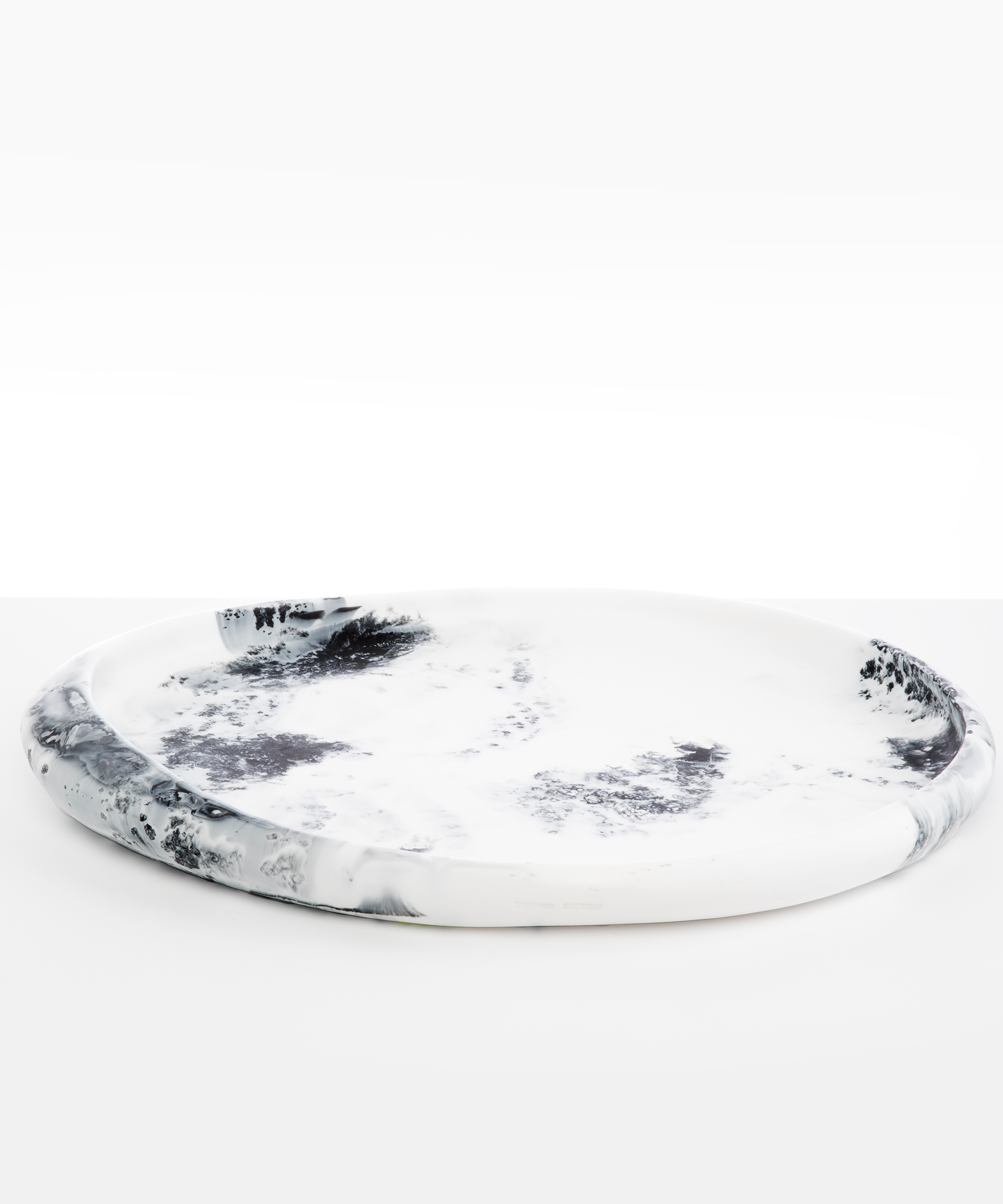 Dinosaur Designs Rock Tray Serving Trays in White Marble color resin