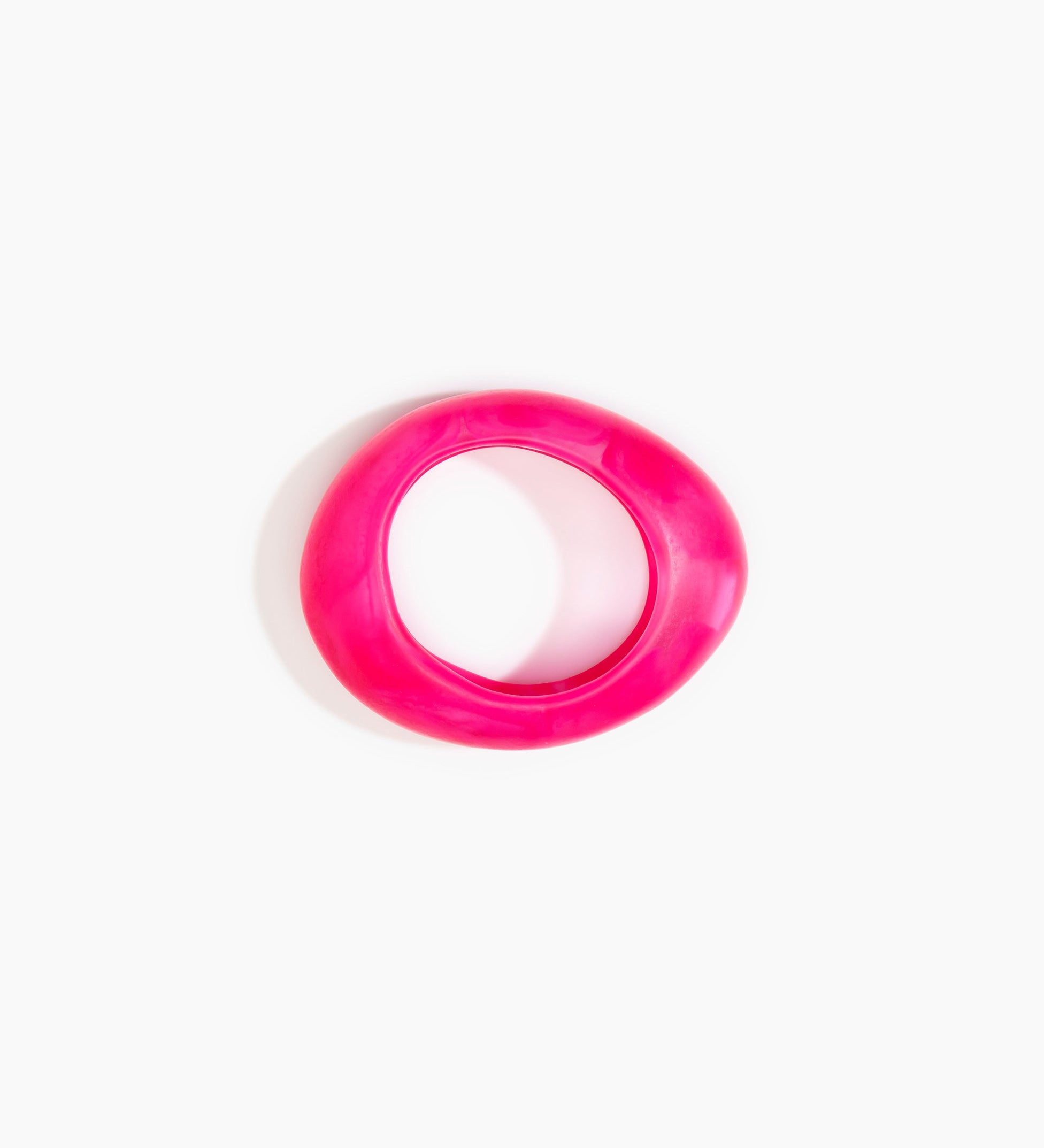 Dinosaur Designs Medium Rock Bangle Bracelets in Flamingo color resin with Wide Fit