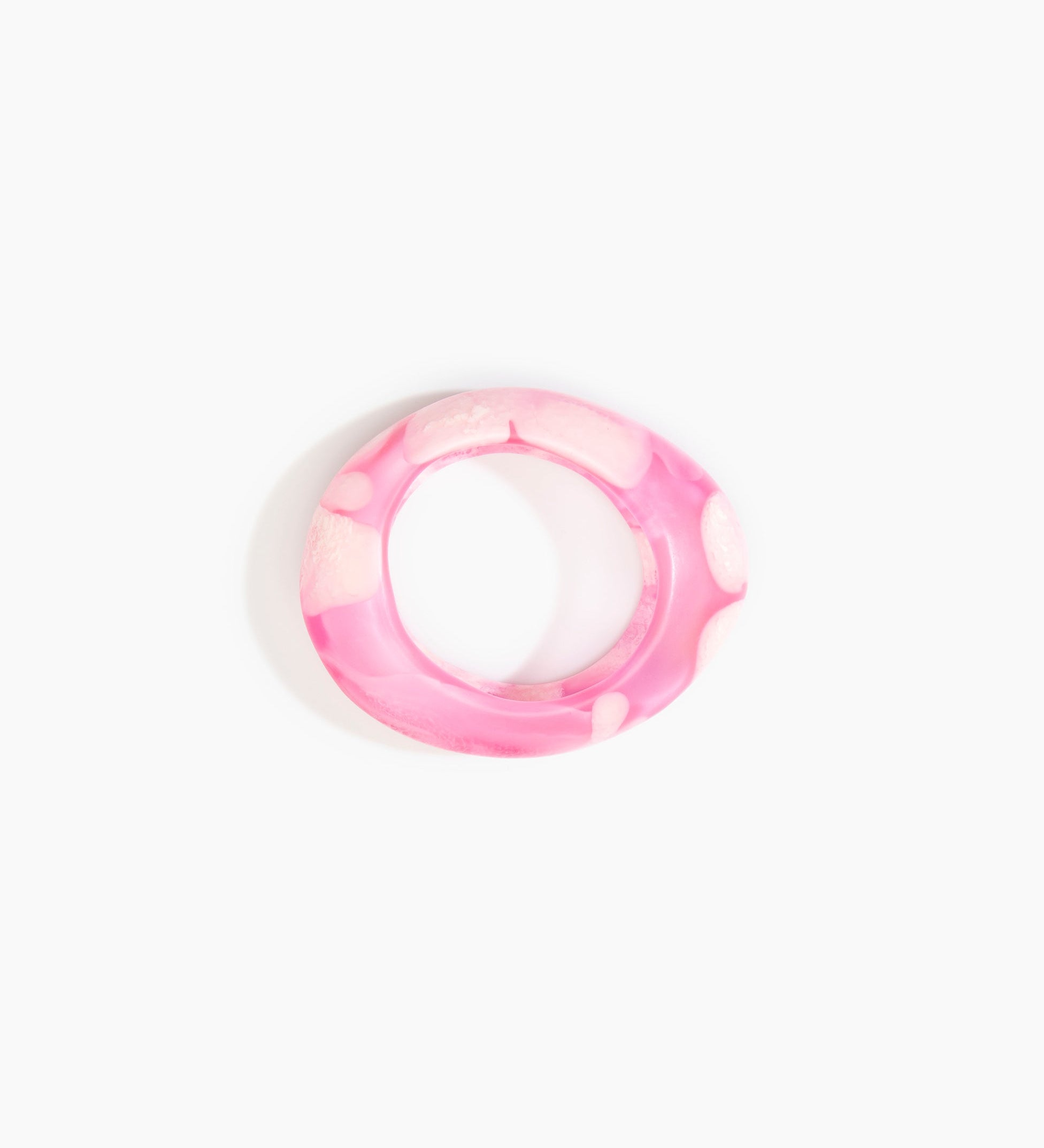 Dinosaur Designs Medium Rock Bangle Bracelets in Shell Pink color resin with Wide Fit