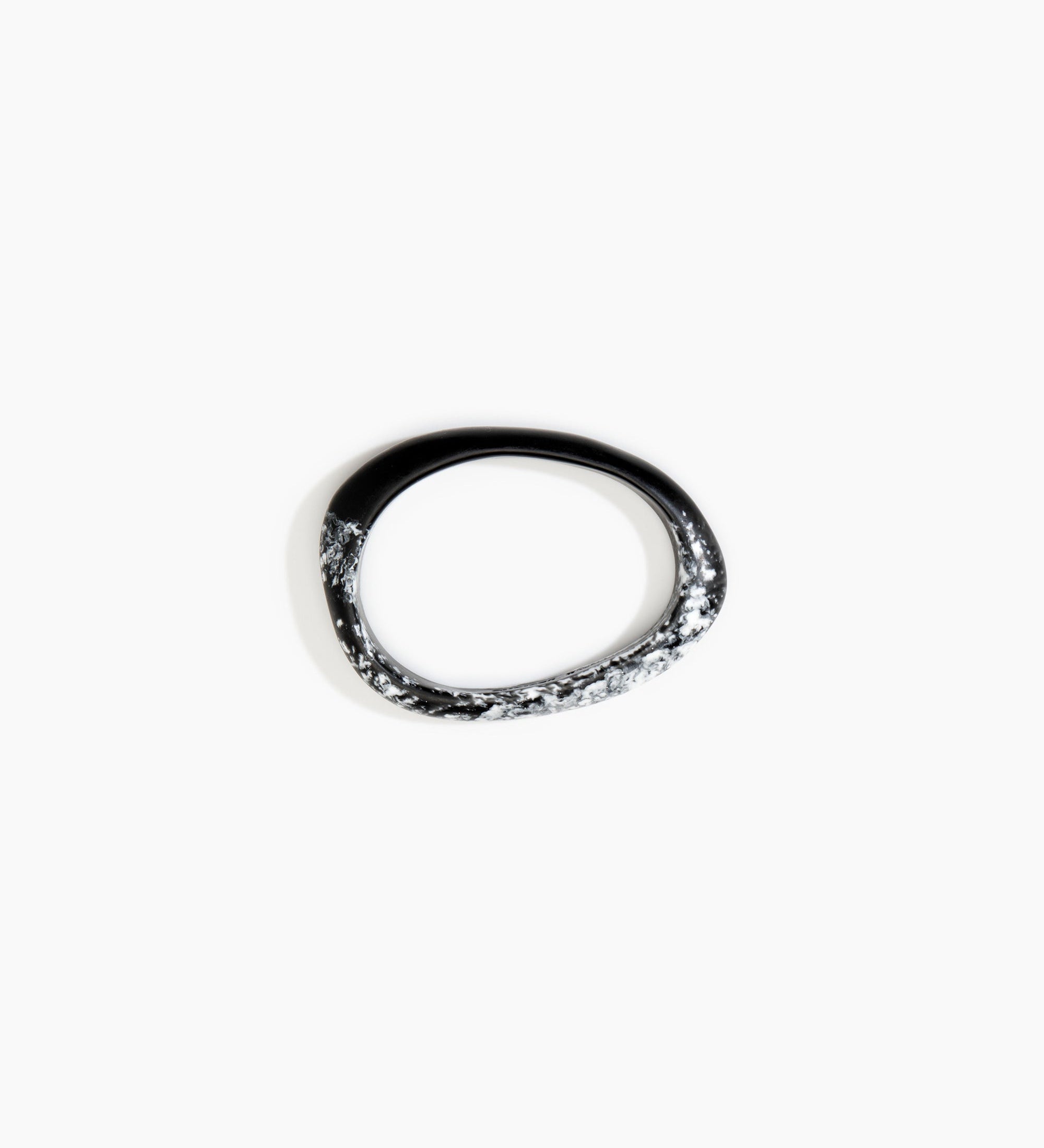 Dinosaur Designs Rock Wishbone Bangle Bracelets in Black Marble color resin with Wide Fit