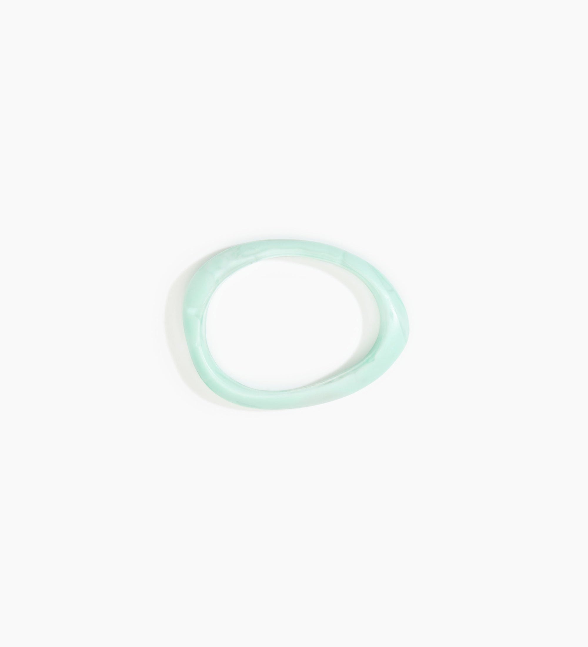 Dinosaur Designs Rock Wishbone Bangle Bracelets in Mint color resin with Wide Fit