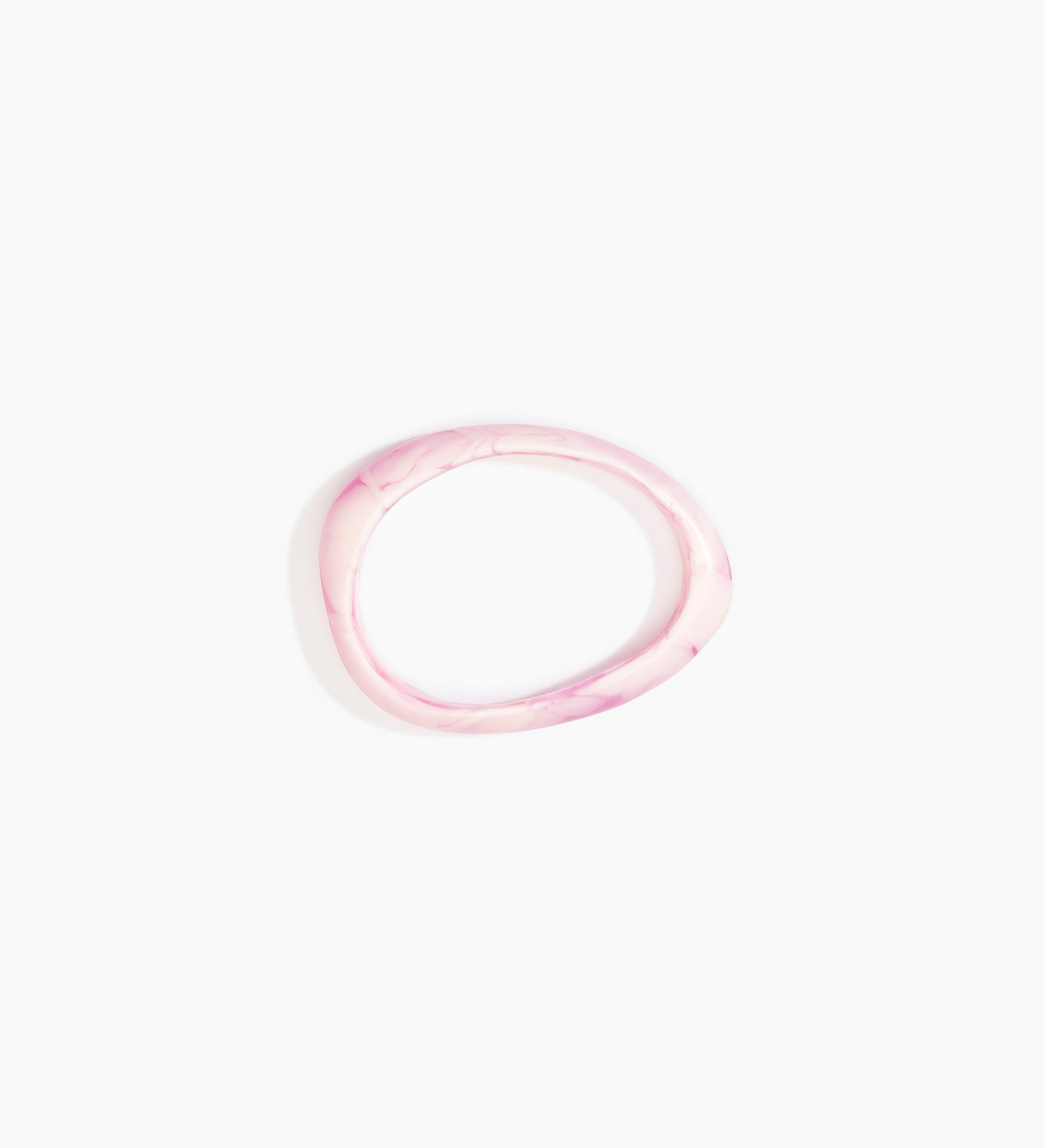 Dinosaur Designs Rock Wishbone Bangle Bracelets in Shell Pink color resin with Wide Fit