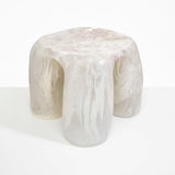 Dinosaur Designs 4 Leg Rock Tower Table End Tables in Chalk Swirl color resin 