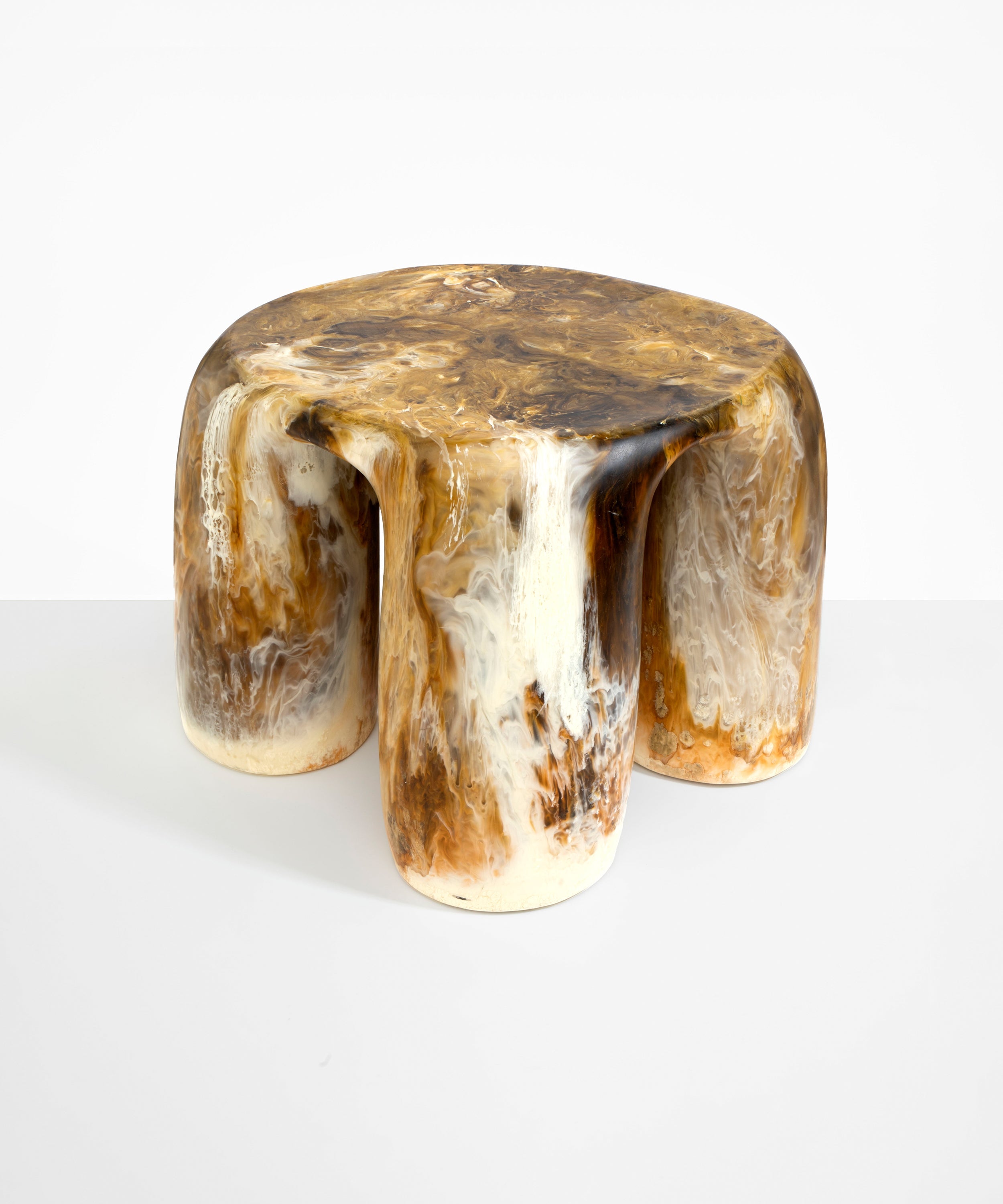 Dinosaur Designs 4 Leg Rock Tower Table End Tables in Light Horn color resin 