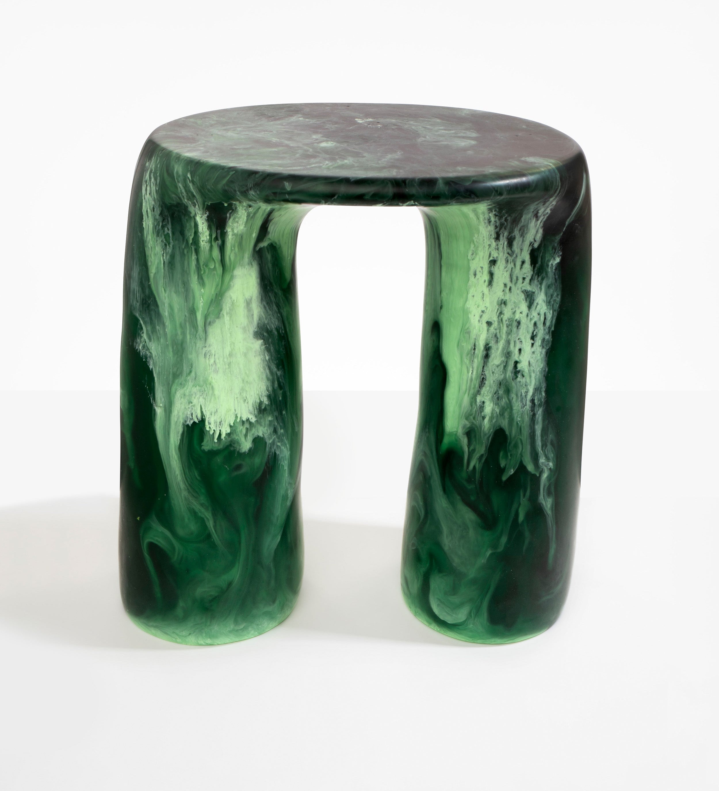 Dinosaur Designs Rock Tower Table End Tables in Moss color resin 