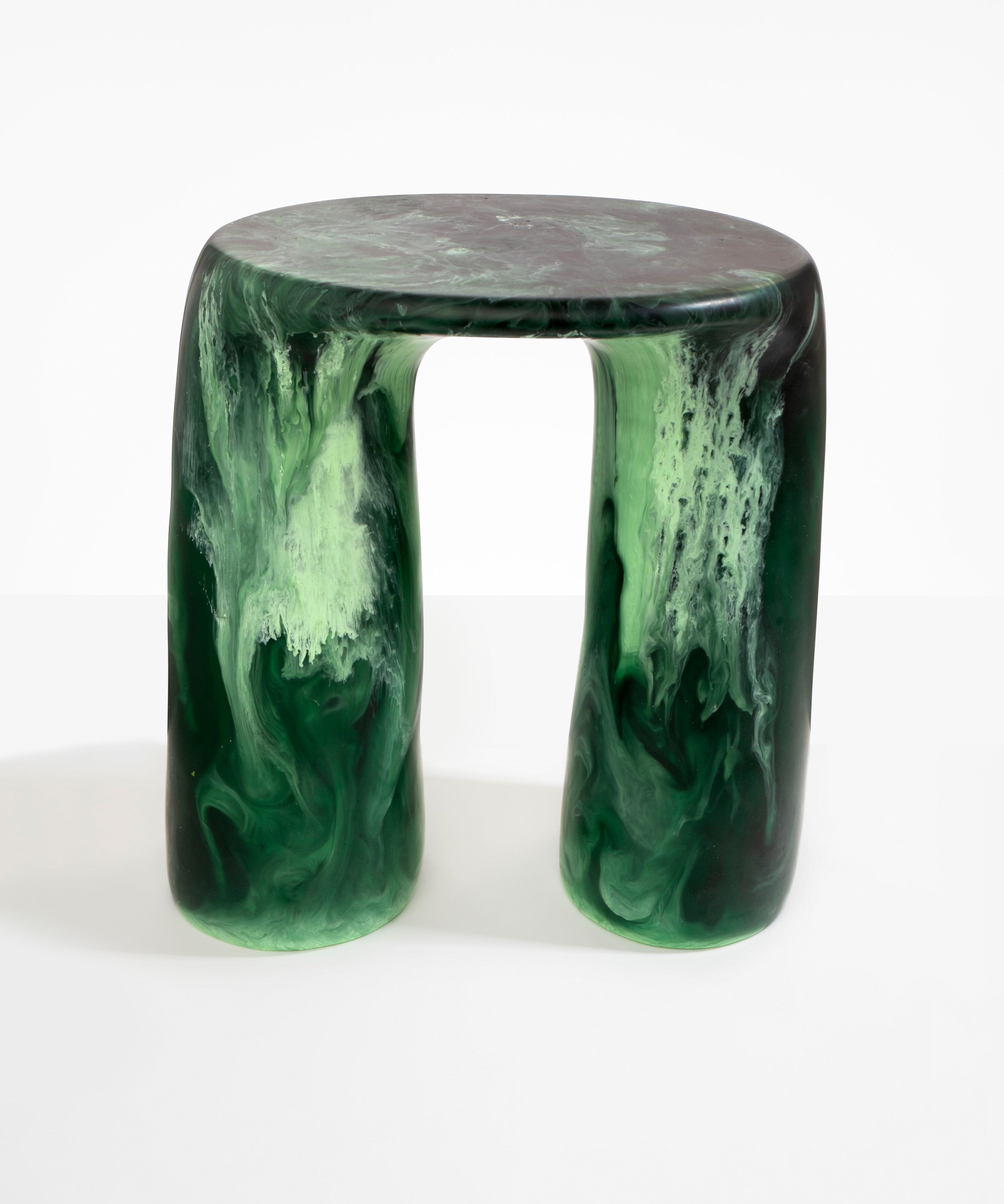 Dinosaur Designs Rock Tower Table End Tables in Moss color resin 