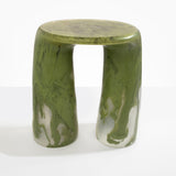 Dinosaur Designs Rock Tower Table End Tables in Olive color resin 