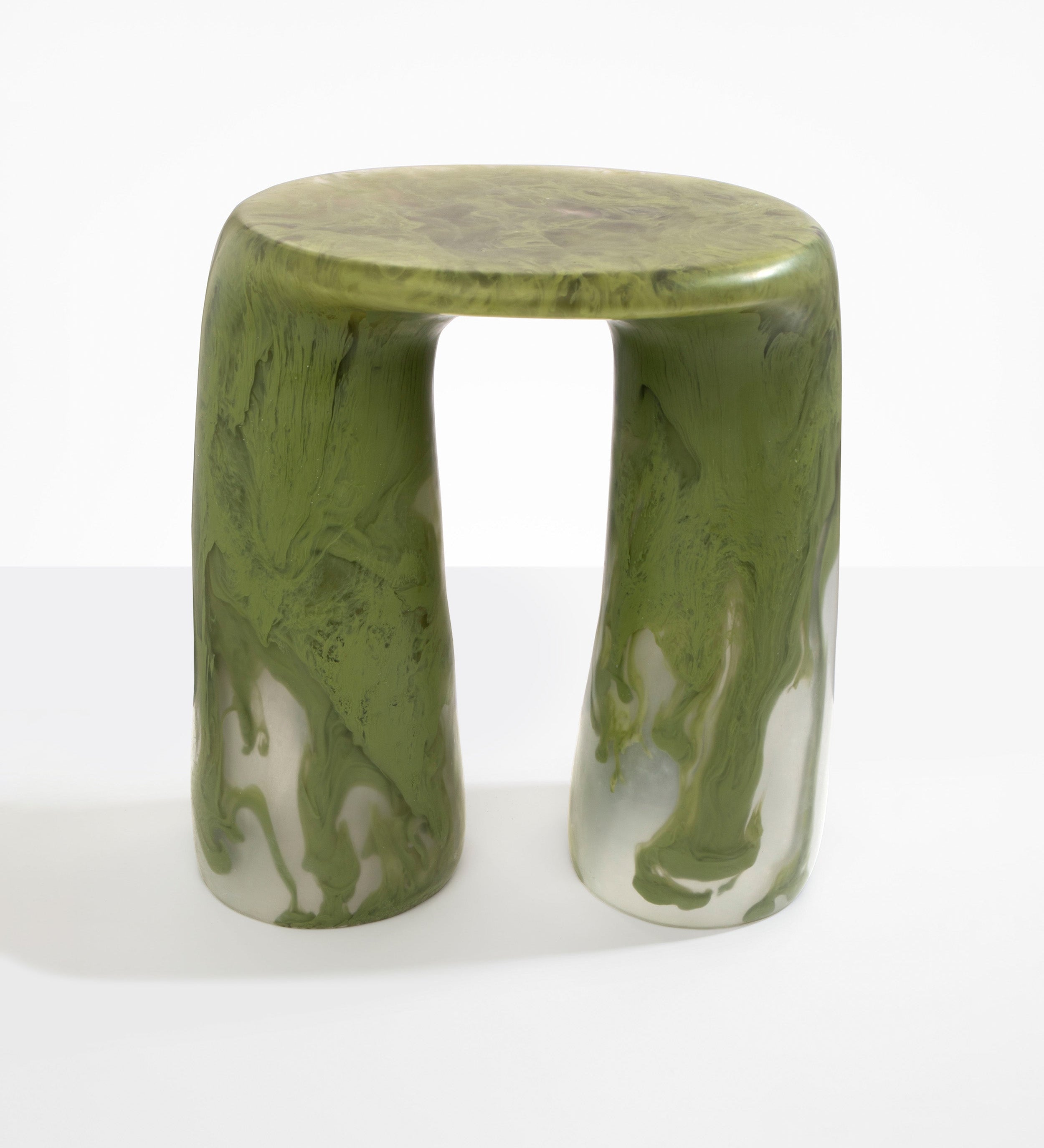 Dinosaur Designs Rock Tower Table End Tables in Olive color resin 