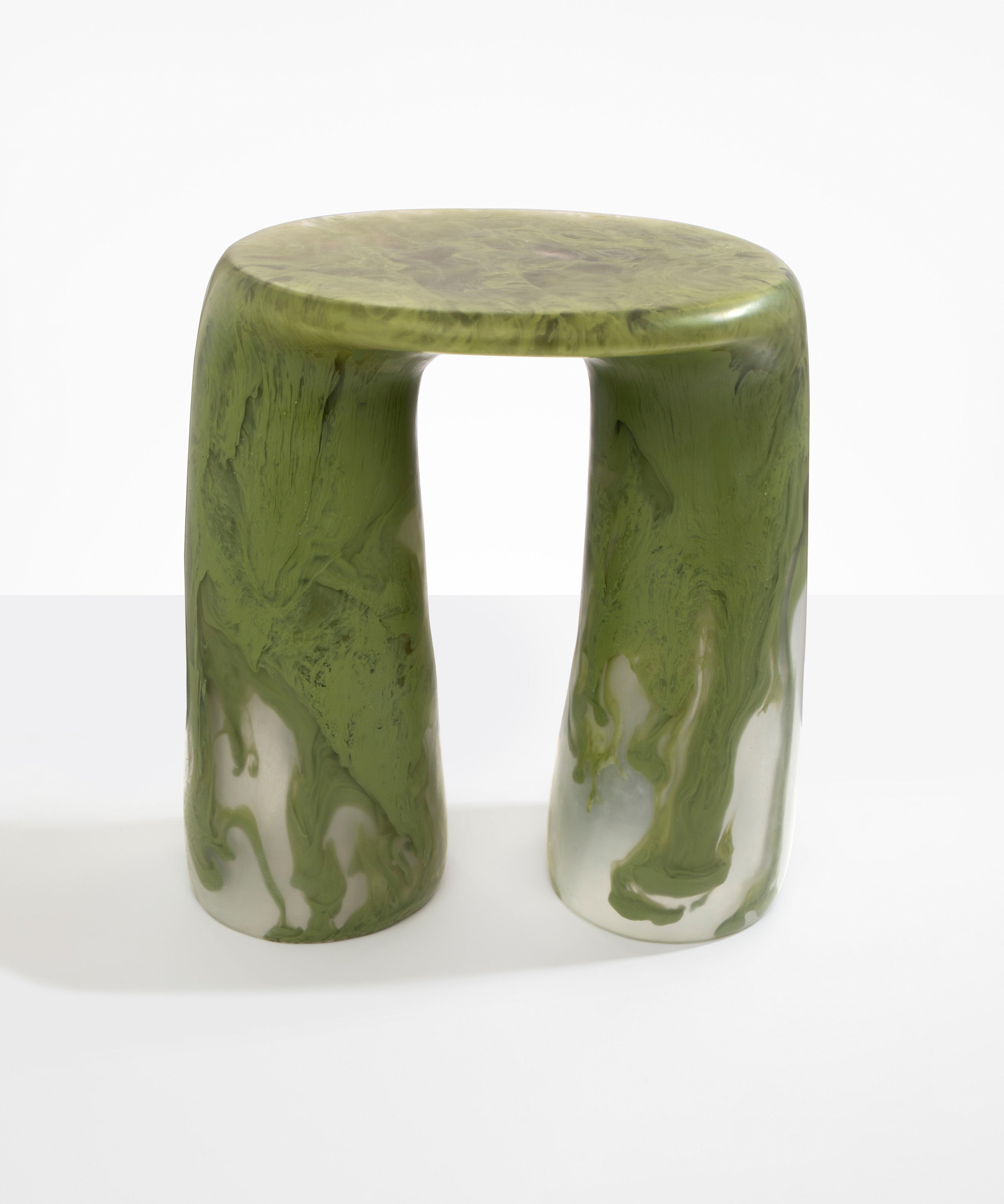 Dinosaur Designs Rock Tower Table End Tables in Olive color resin 