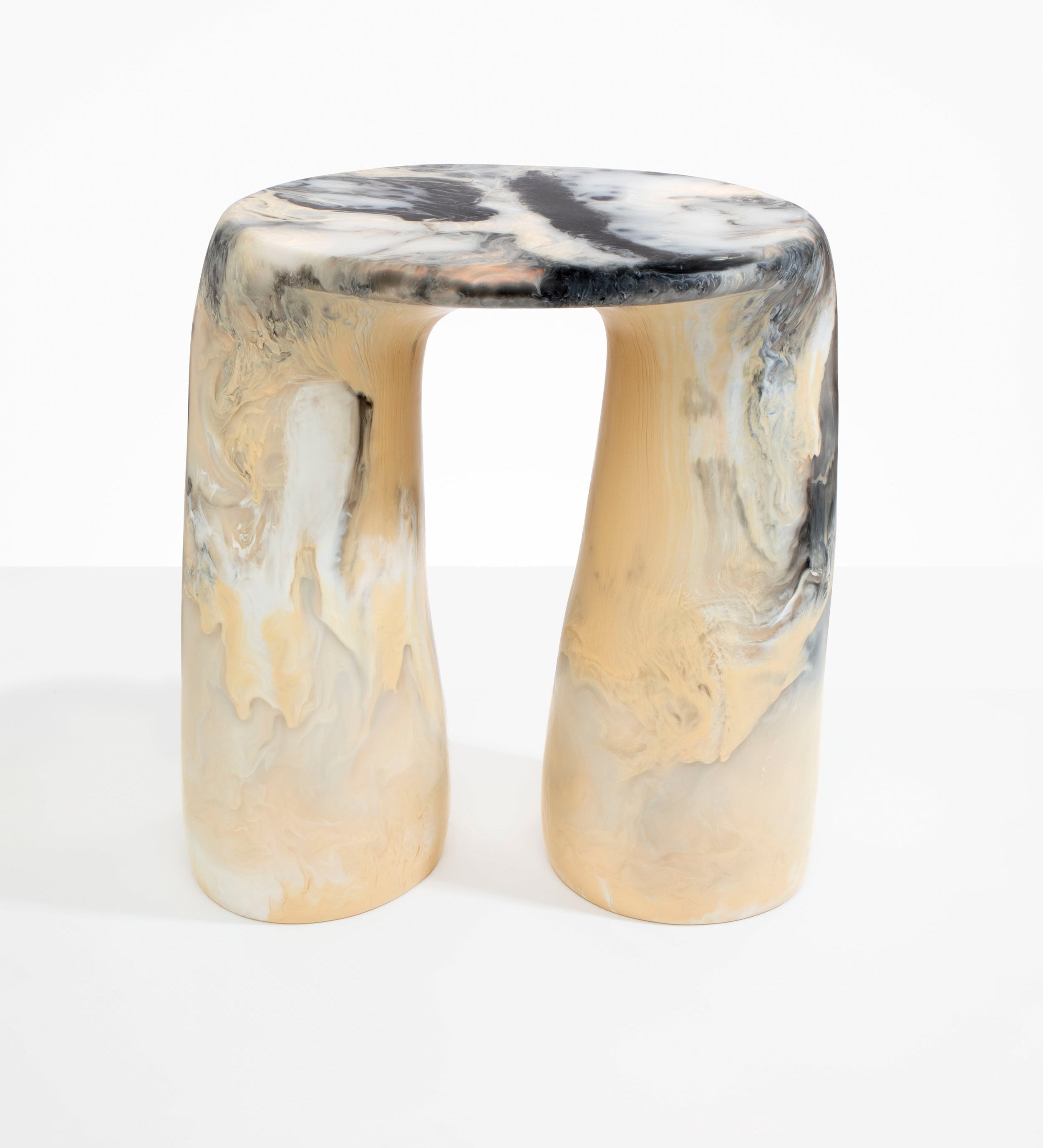 Dinosaur Designs Rock Tower Table End Tables in Sandy Pearl color resin 