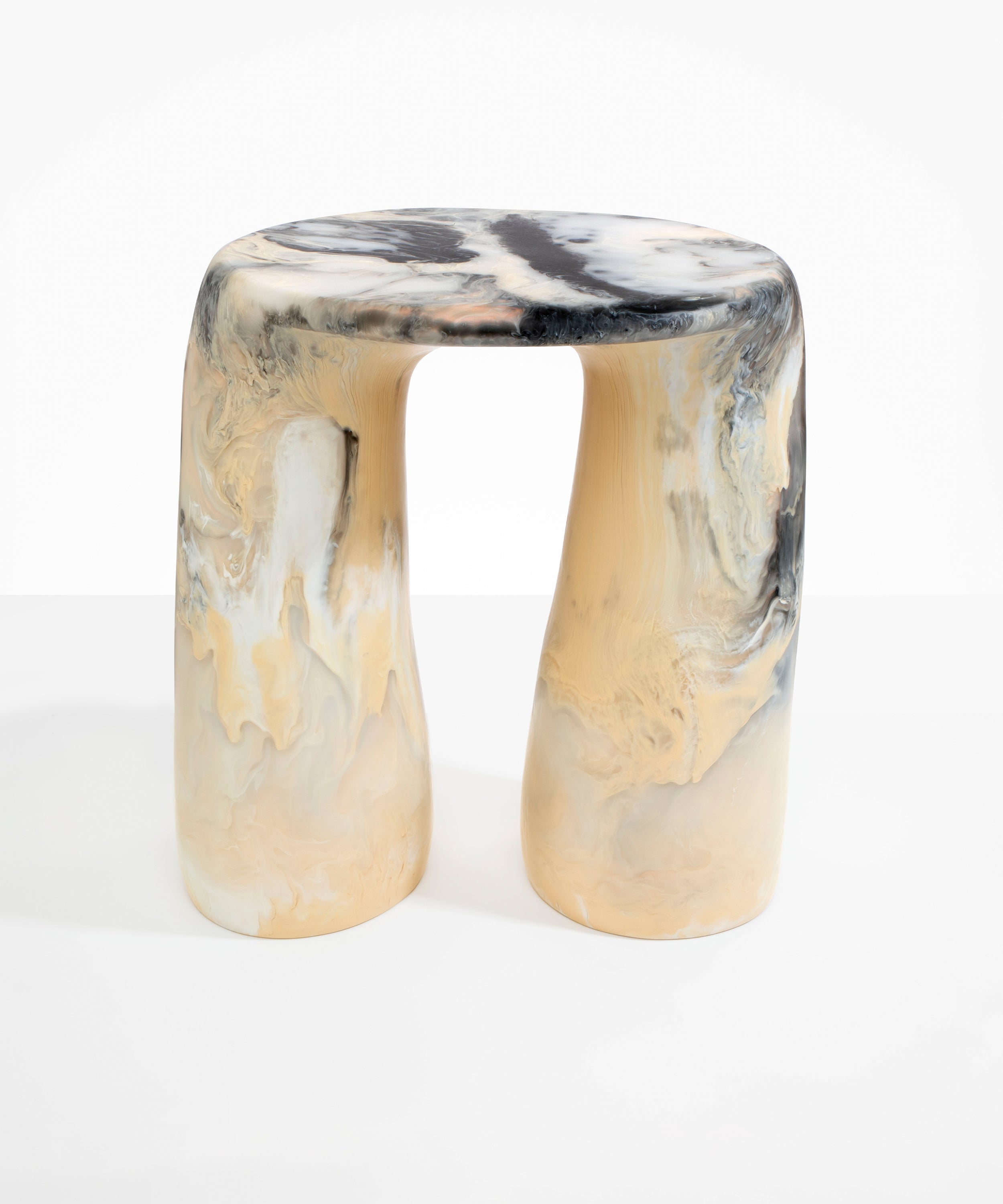 Dinosaur Designs Rock Tower Table End Tables in Sandy Pearl color resin 