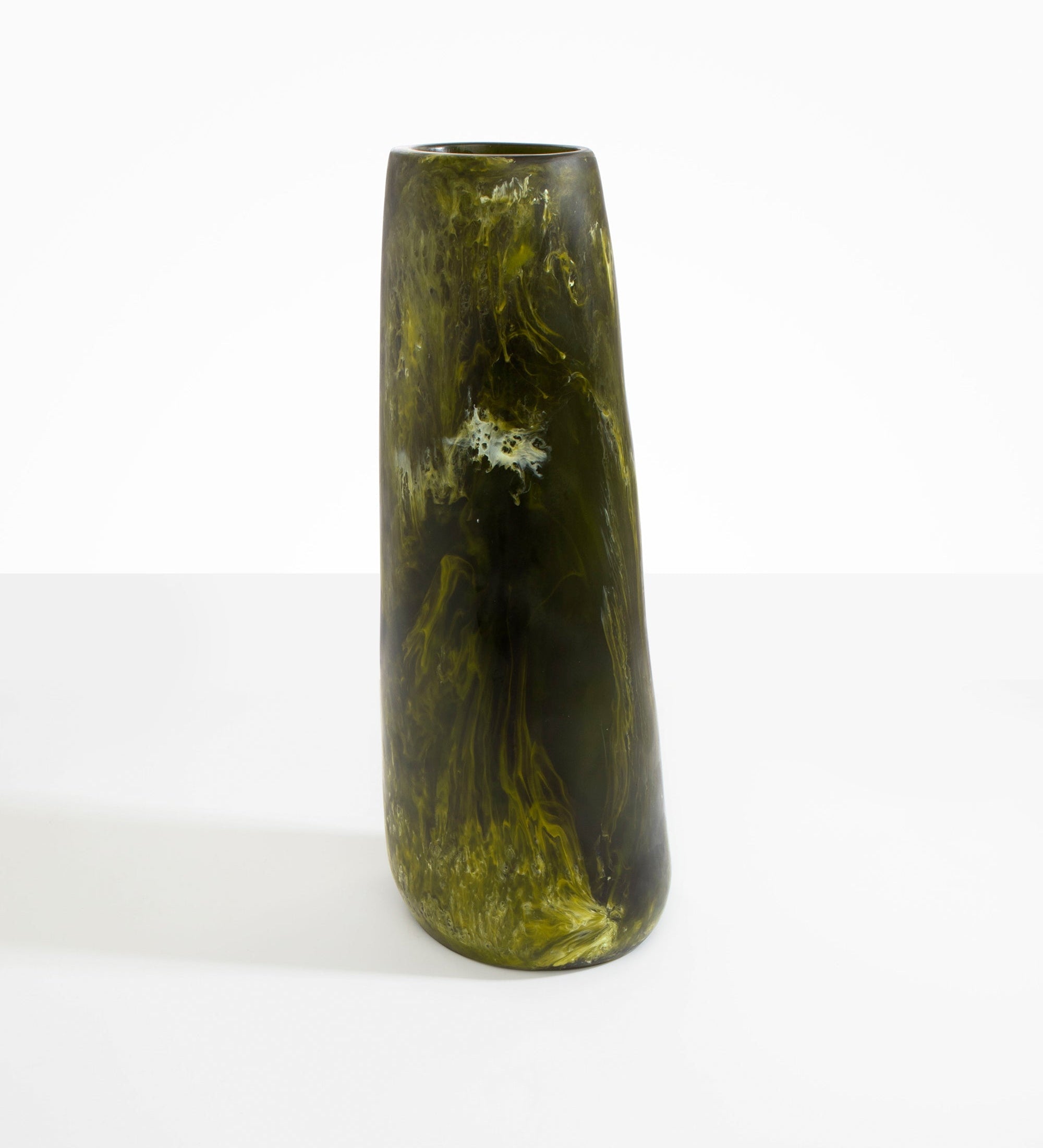 Dinosaur Designs Tall Pebble Vase Vases in Malachite color resin