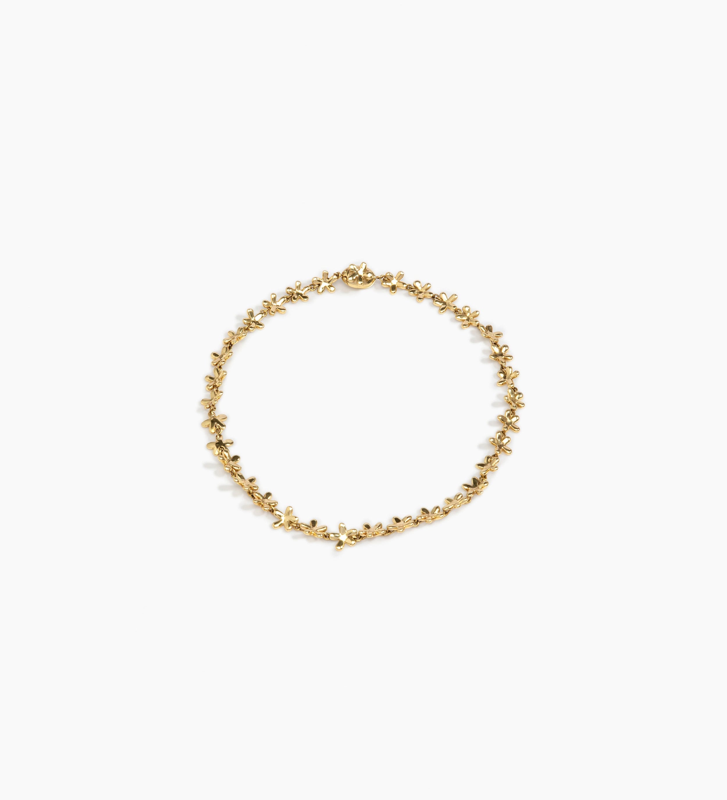 LO Collections Small Daisy Choker Earrings in Nano-Coated Brass Material with Regular Fit