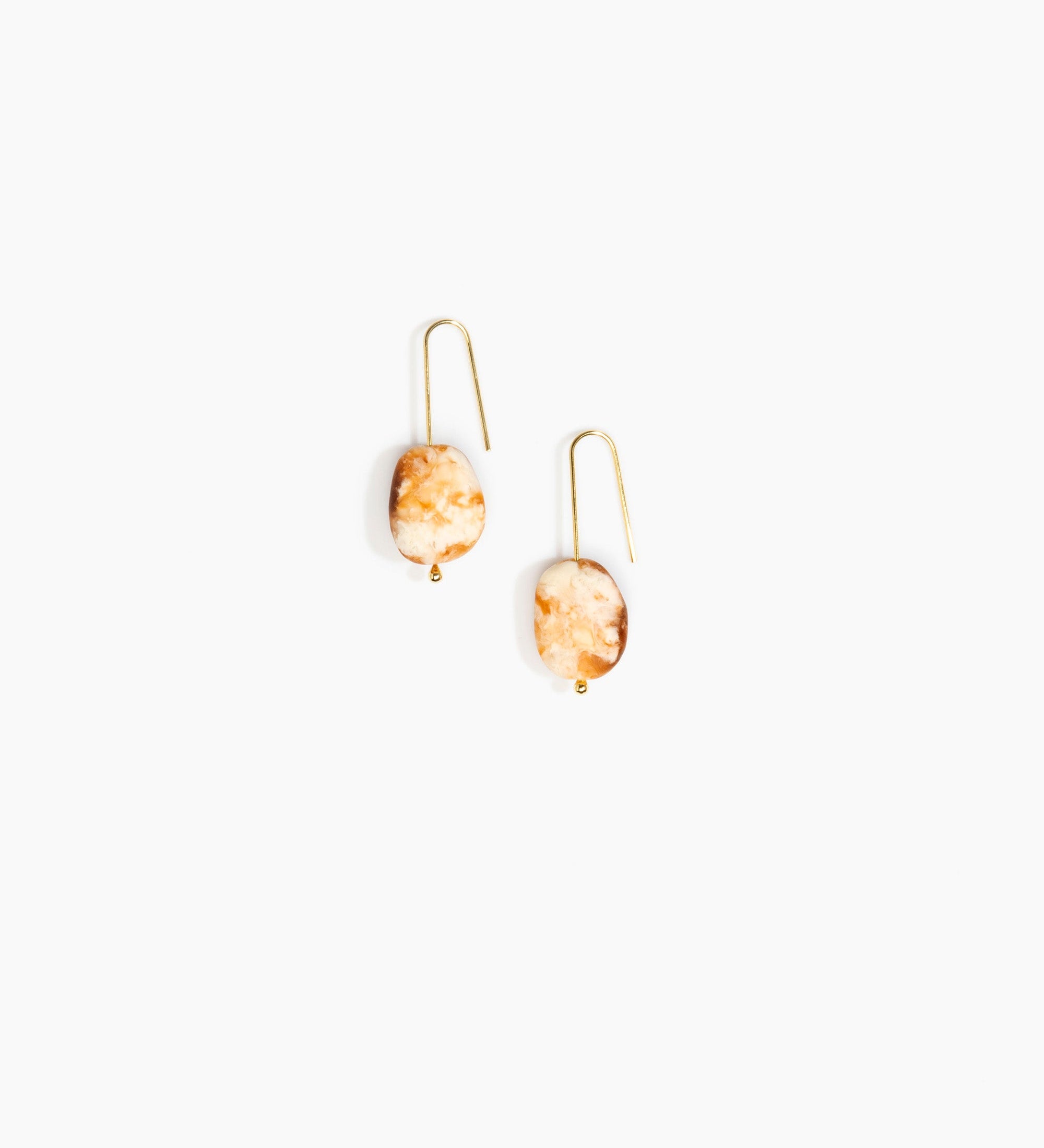 Dinosaur Designs Earth Wire Earrings Earrings in Light Horn color resin with Gold-Filled Material