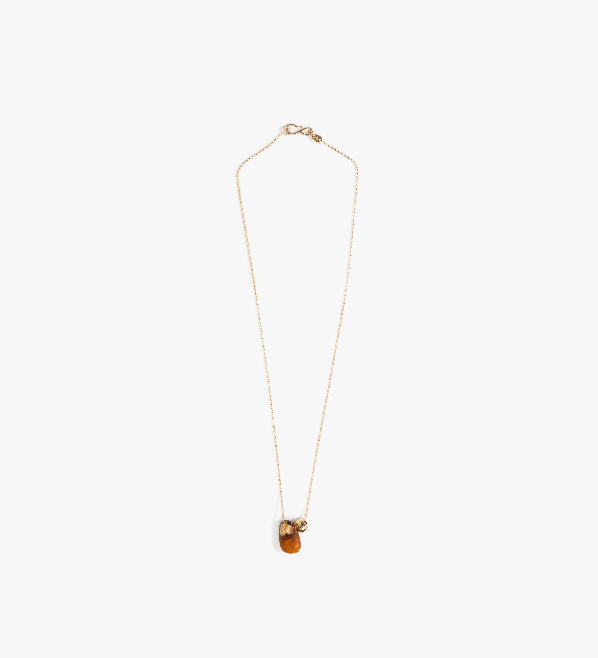 Dinosaur Designs Joie De Vivre Pendant Necklaces in Dark Horn color resin with Gold-Filled Material