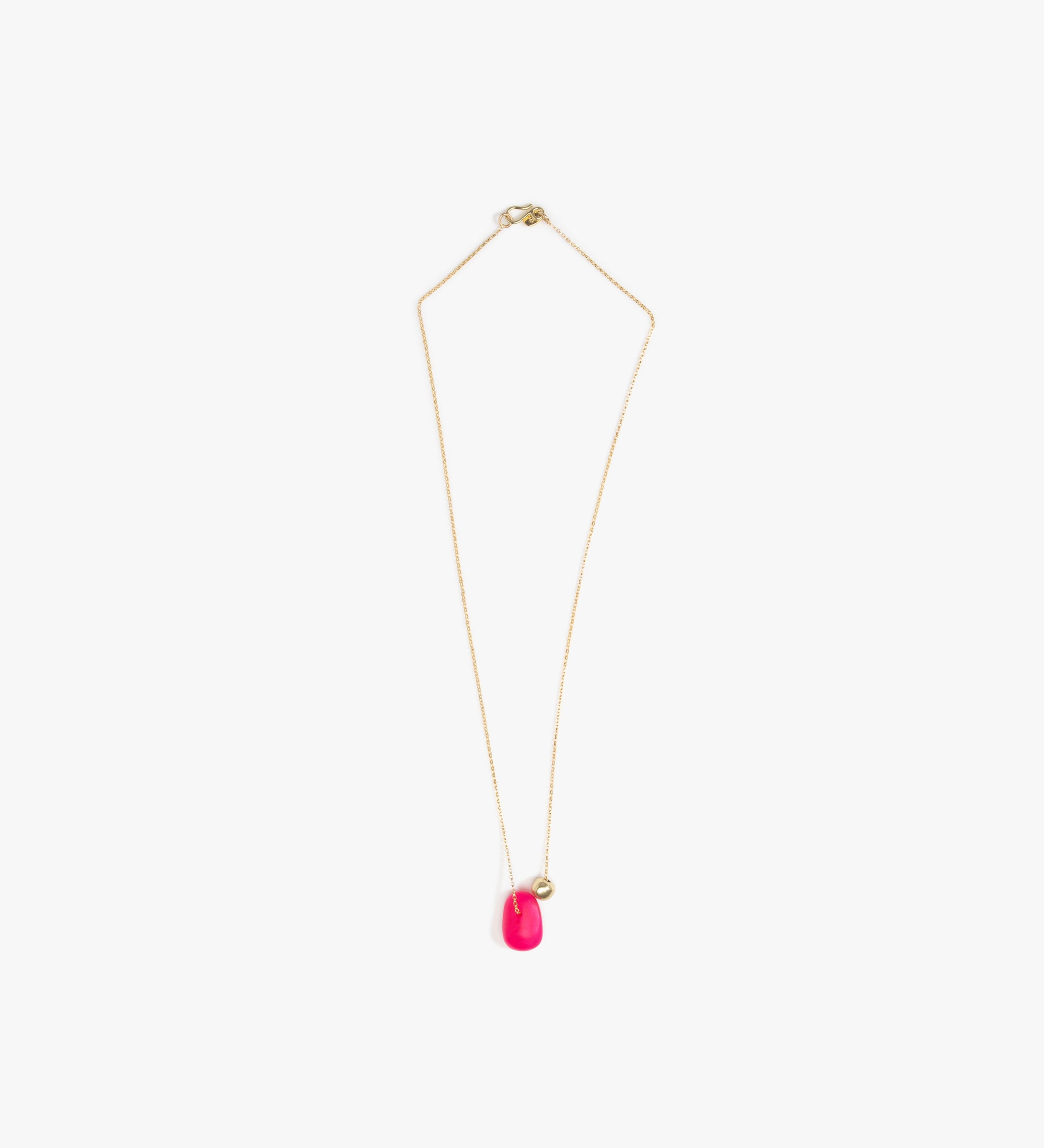 Dinosaur Designs Joie De Vivre Pendant Necklaces in Flamingo color resin with Gold-Filled Material