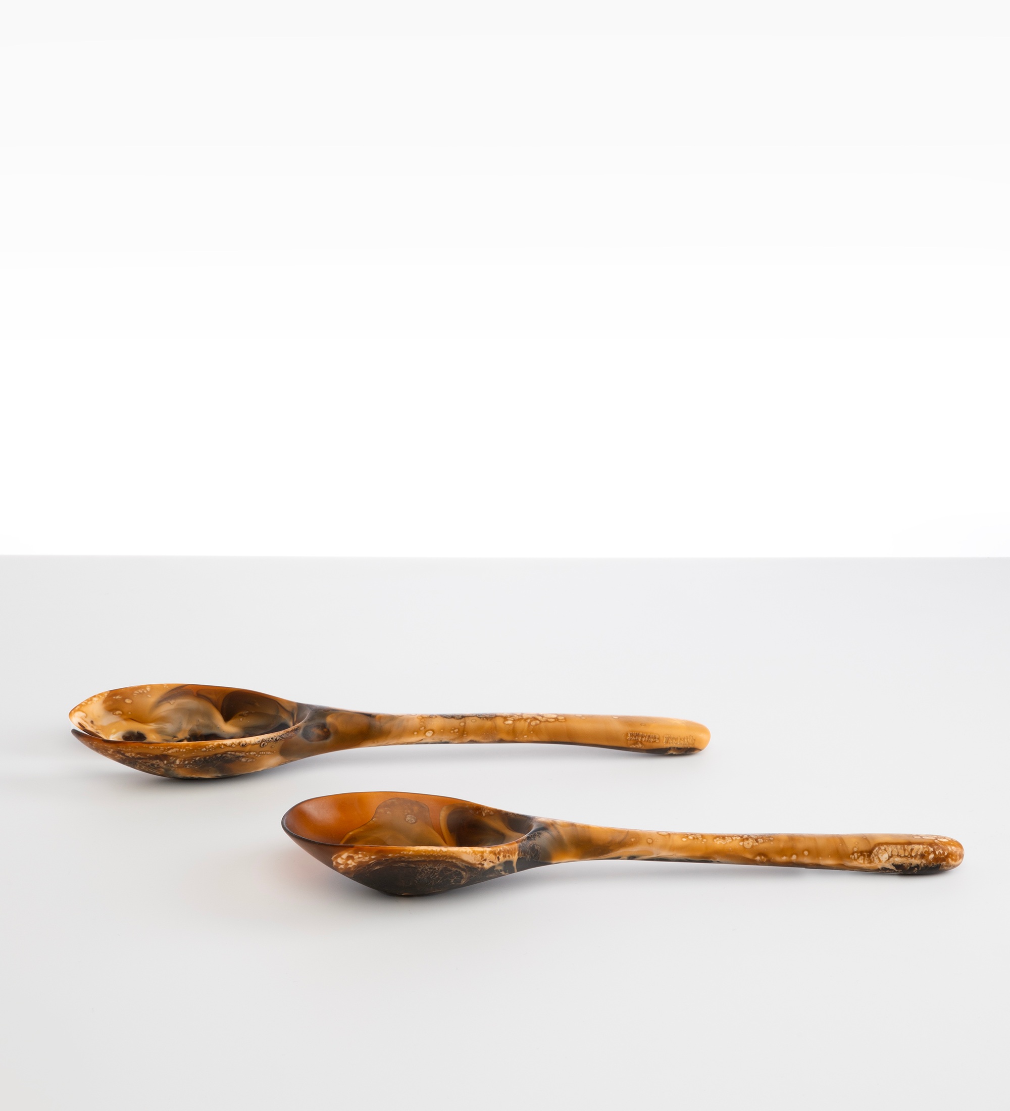 Dinosaur Designs Long Stone Servers Tableware in Dark Horn color resin